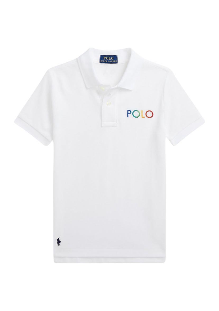 Boys 2-7 Ombré Logo Cotton Mesh Polo Shirt