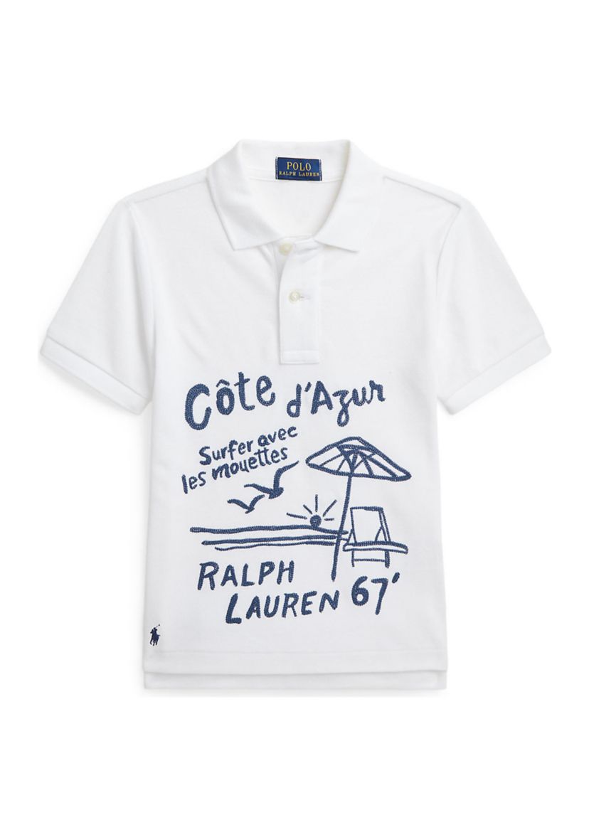 Boys 2-7 Embroidered Cotton Mesh Polo Shirt