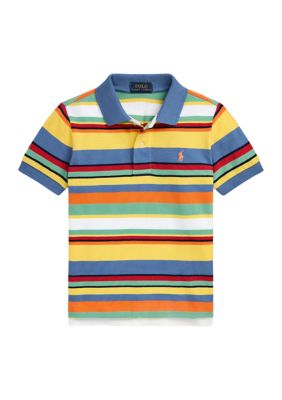 Ralph Lauren Childrenswear Boys 2-7 Striped Cotton Mesh Polo Shirt, 6 -  0196231606286