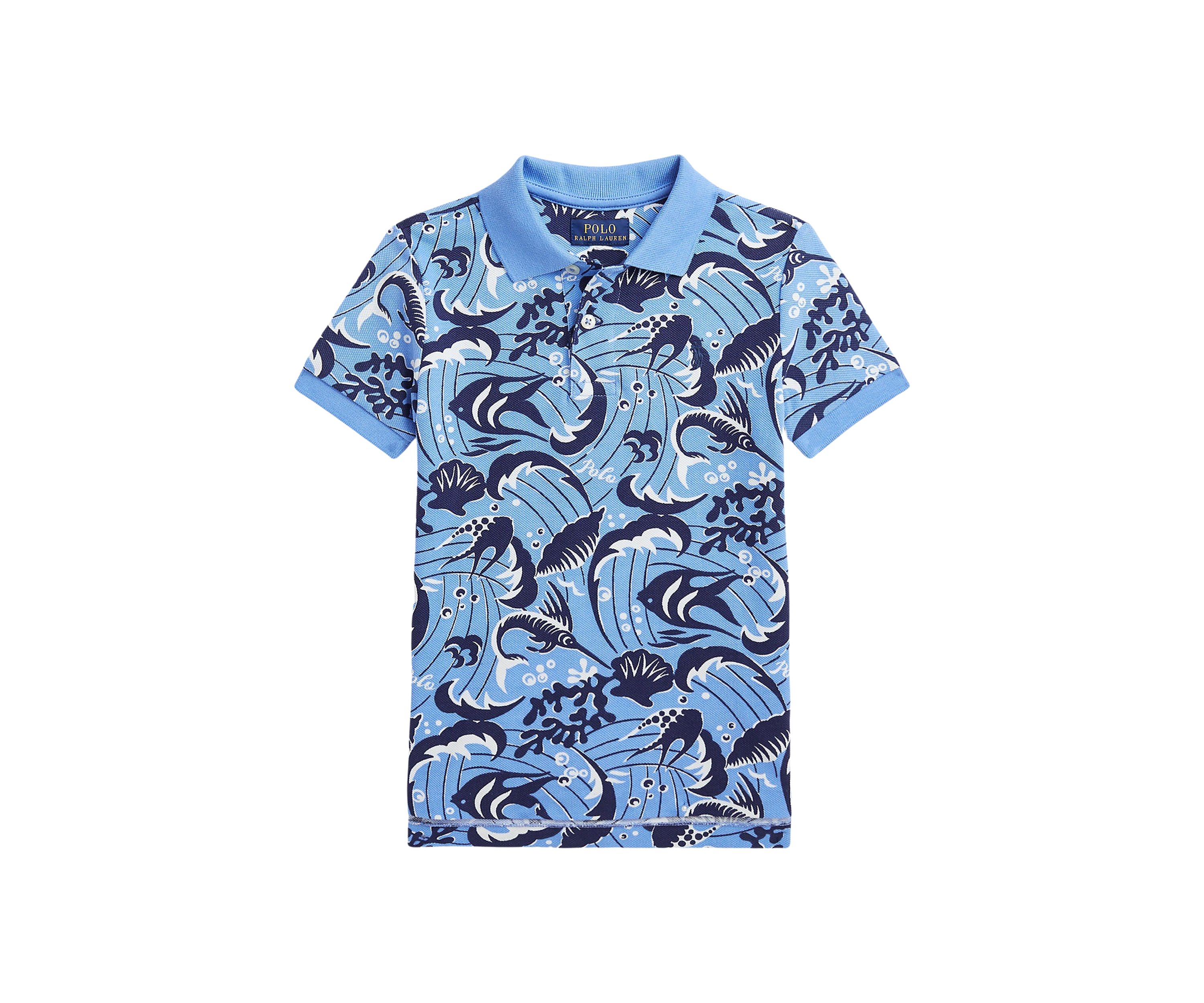 Boys 2-7 Reef Print Cotton Mesh Polo Shirt
