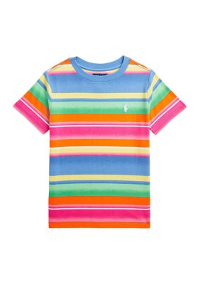 Polo Ralph Lauren Boys' Cotton Mesh Polo Shirt - Little Kid - Orange - Size 3 - Fish Embroidered - Summer Coral