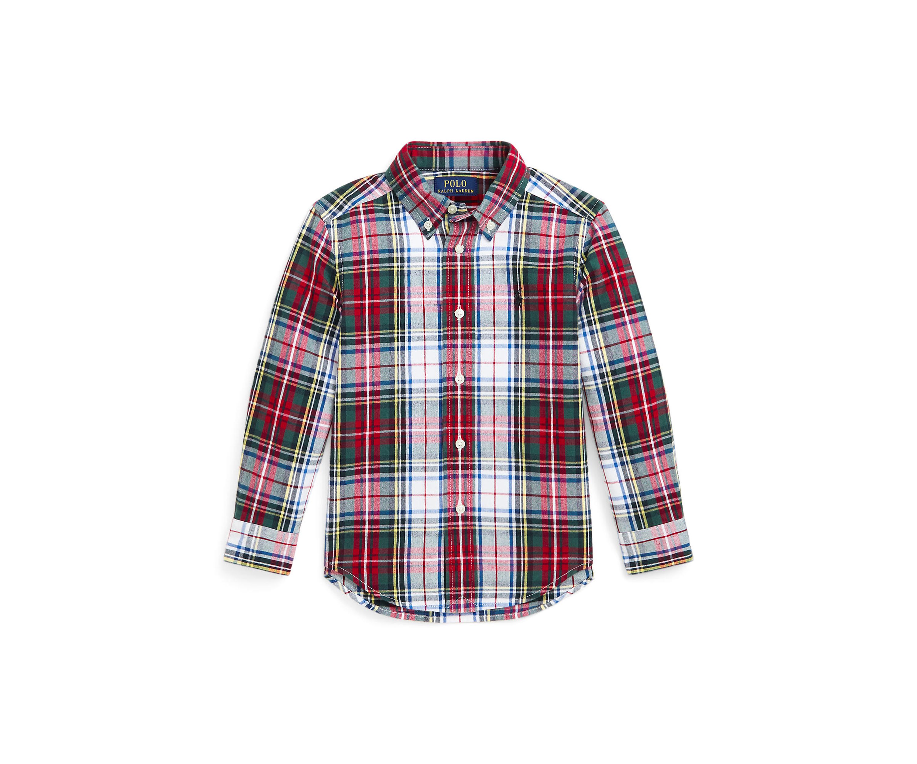 Boys 2-7 Plaid Brushed Cotton Oxford Shirt