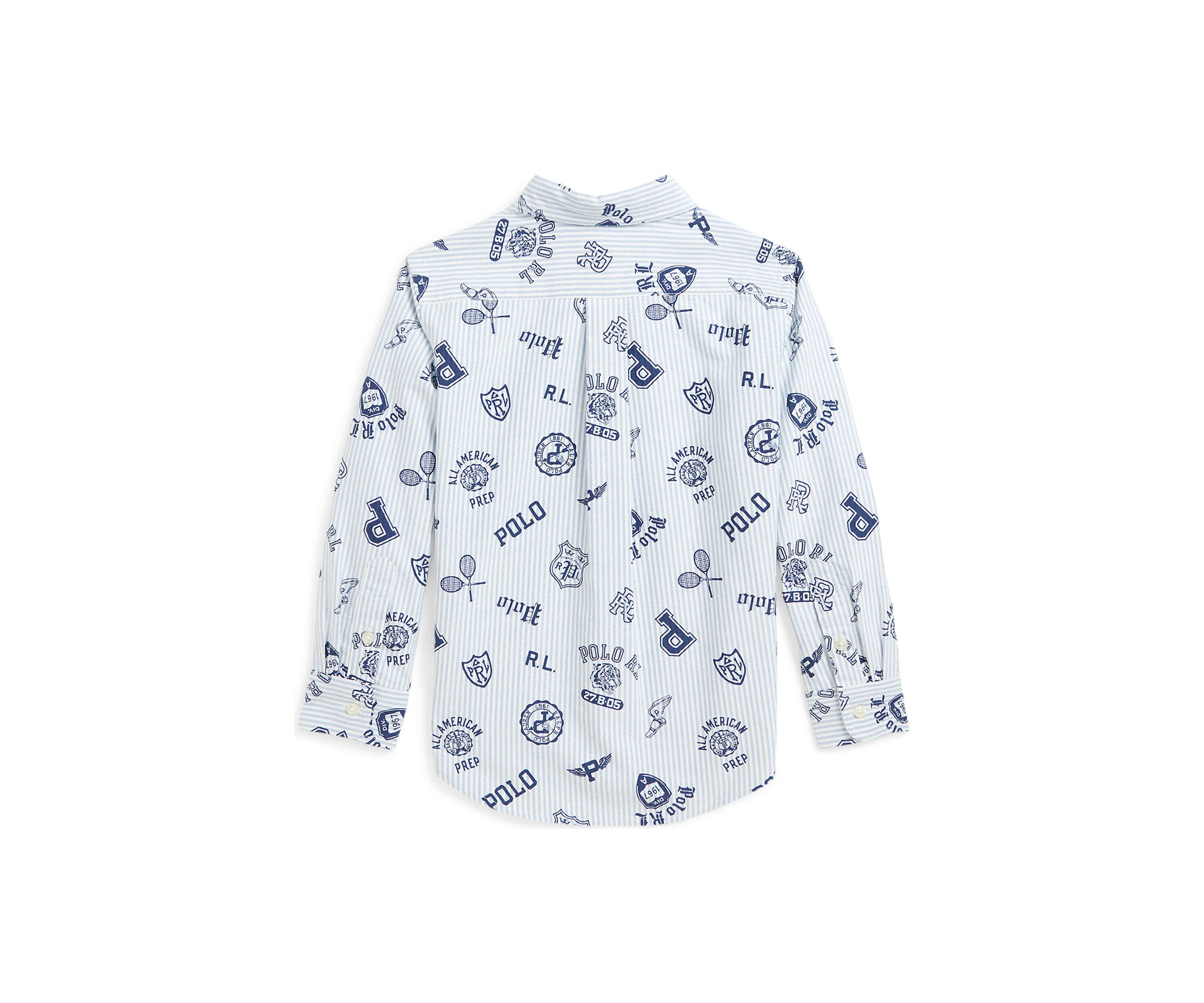 Boys 2-7 Striped Cotton Oxford Graphic Shirt