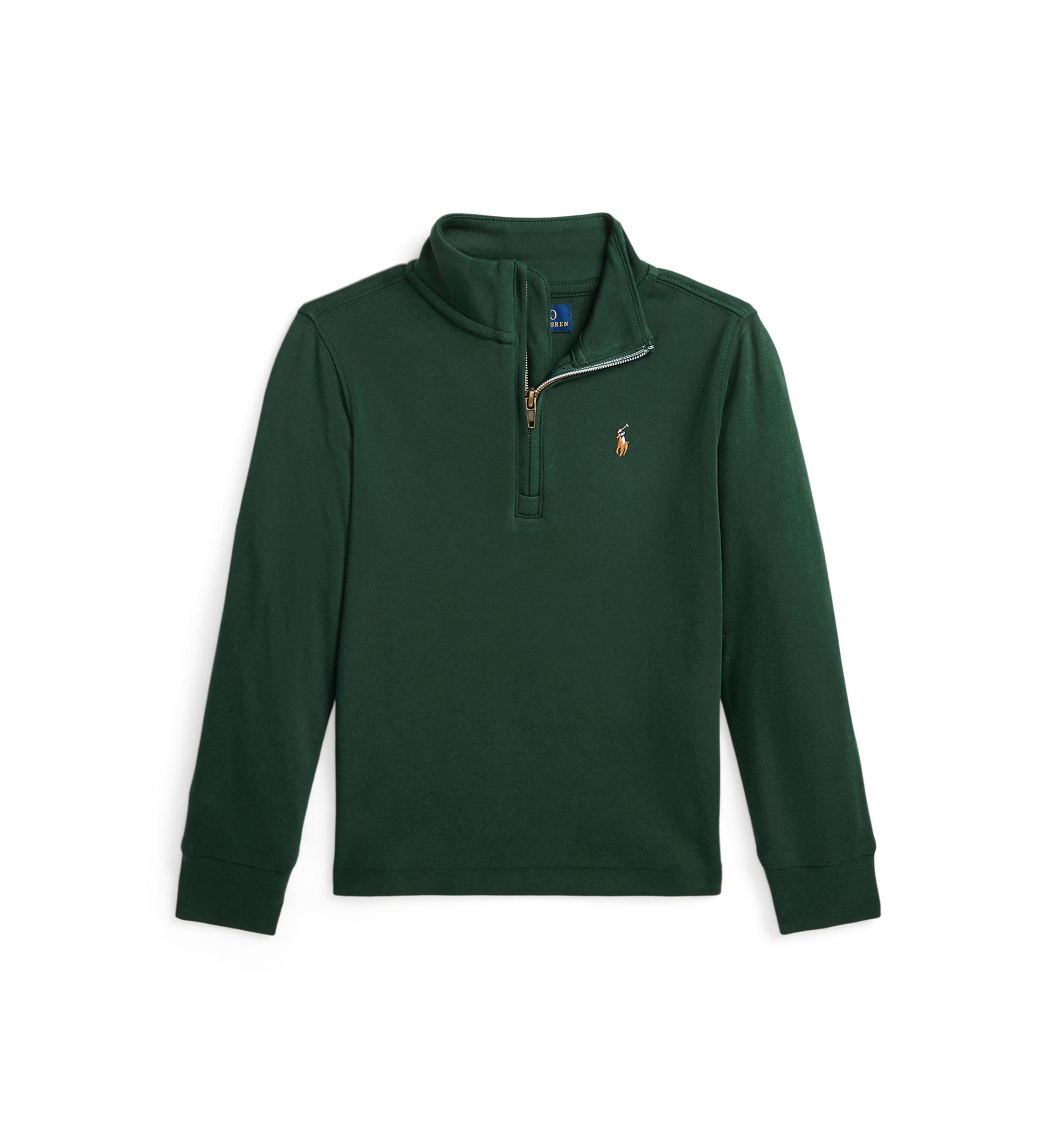 Boys 2-7 Cotton Interlock Quarter Zip Pullover Sweatshirt