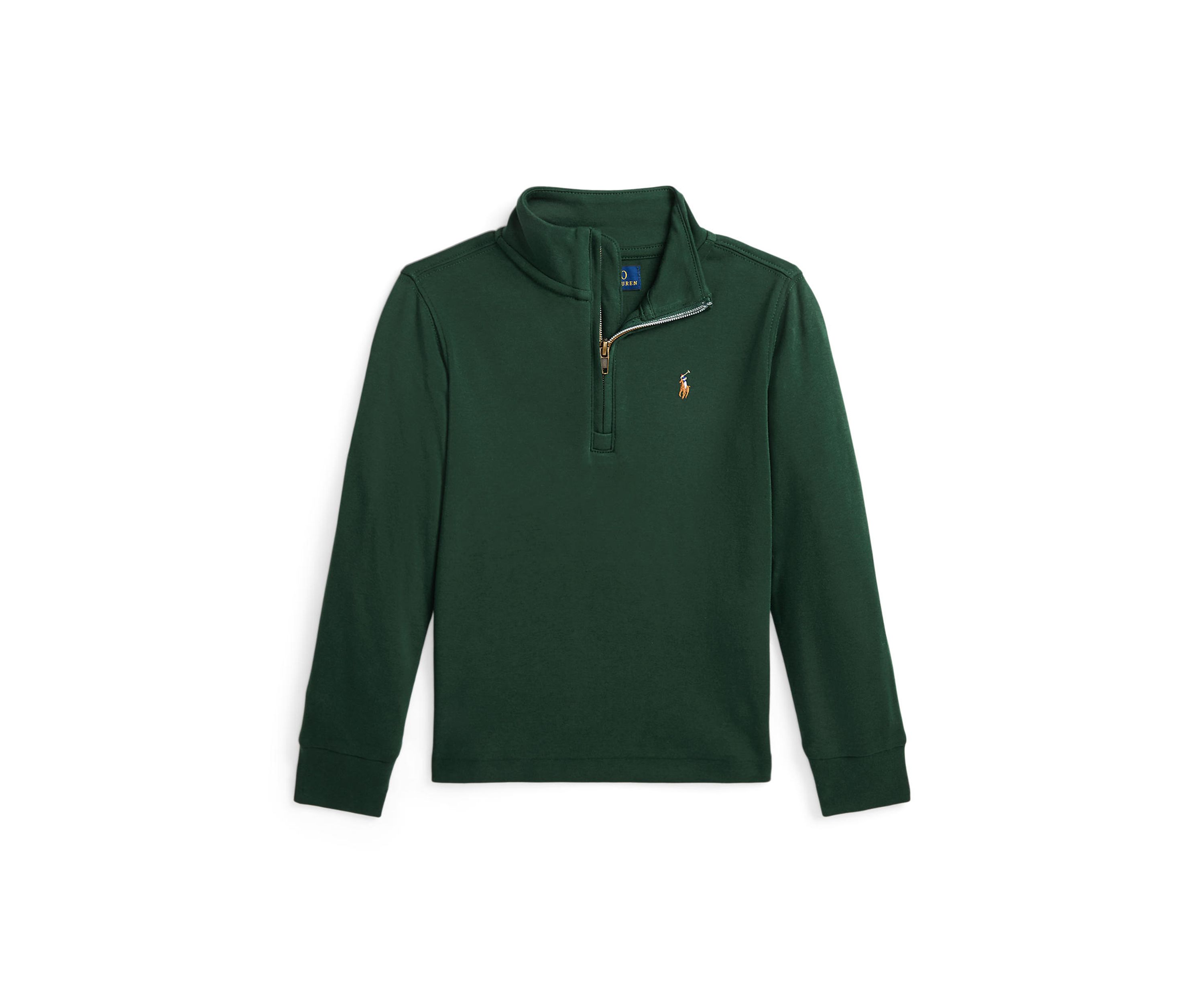 Boys 2-7 Cotton Interlock Quarter Zip Pullover Sweatshirt