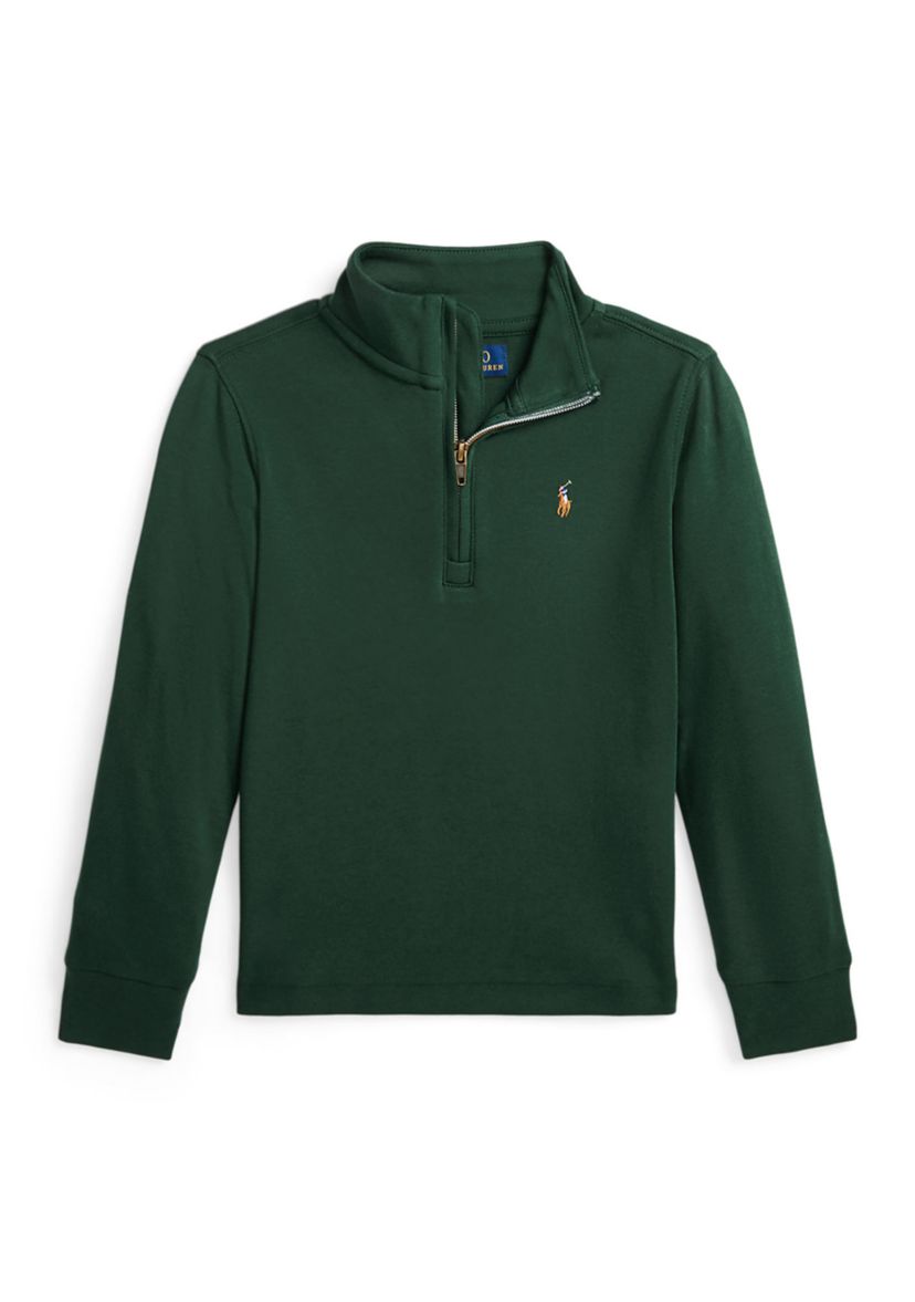 Boys 2-7 Cotton Interlock Quarter Zip Pullover Sweatshirt