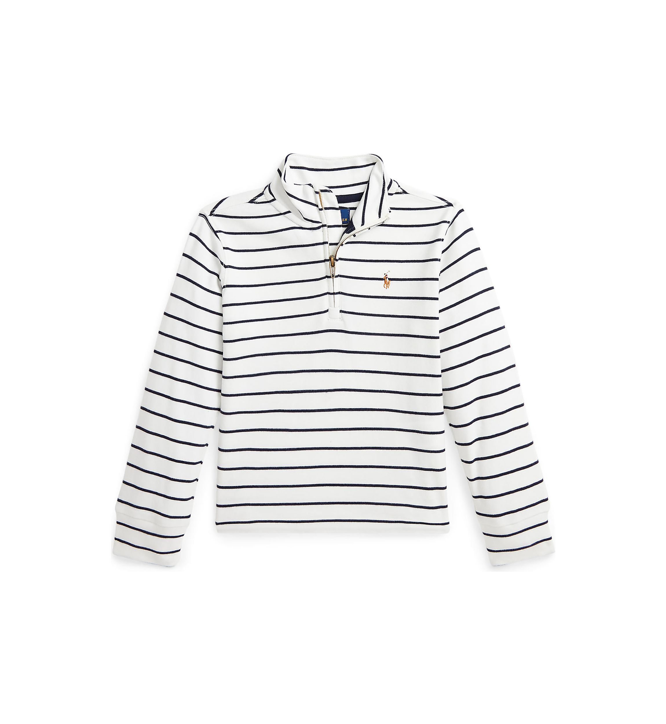 Boys 2-7 Striped Cotton Quarter-Zip Pullover
