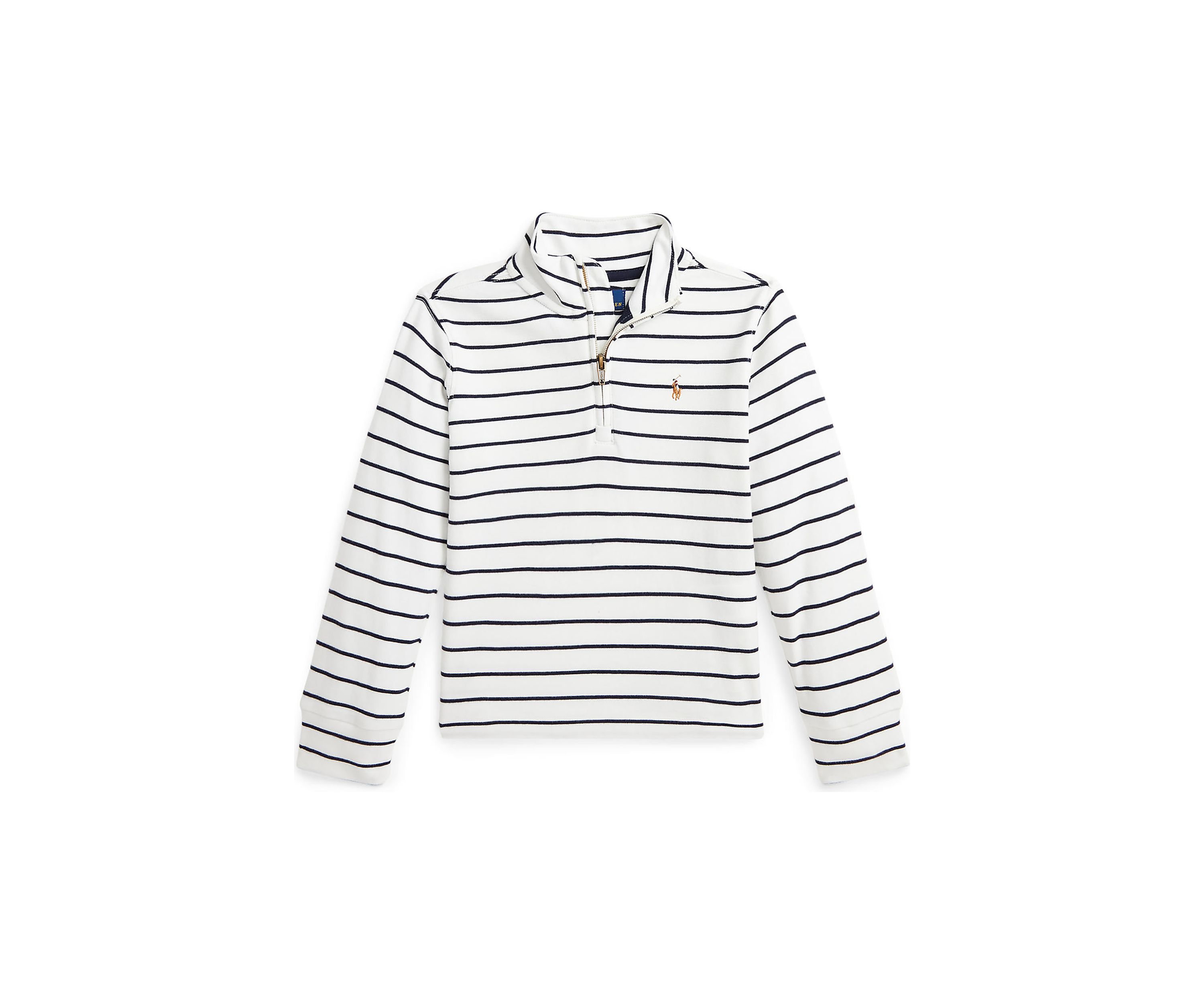 Boys 2-7 Striped Cotton Quarter-Zip Pullover