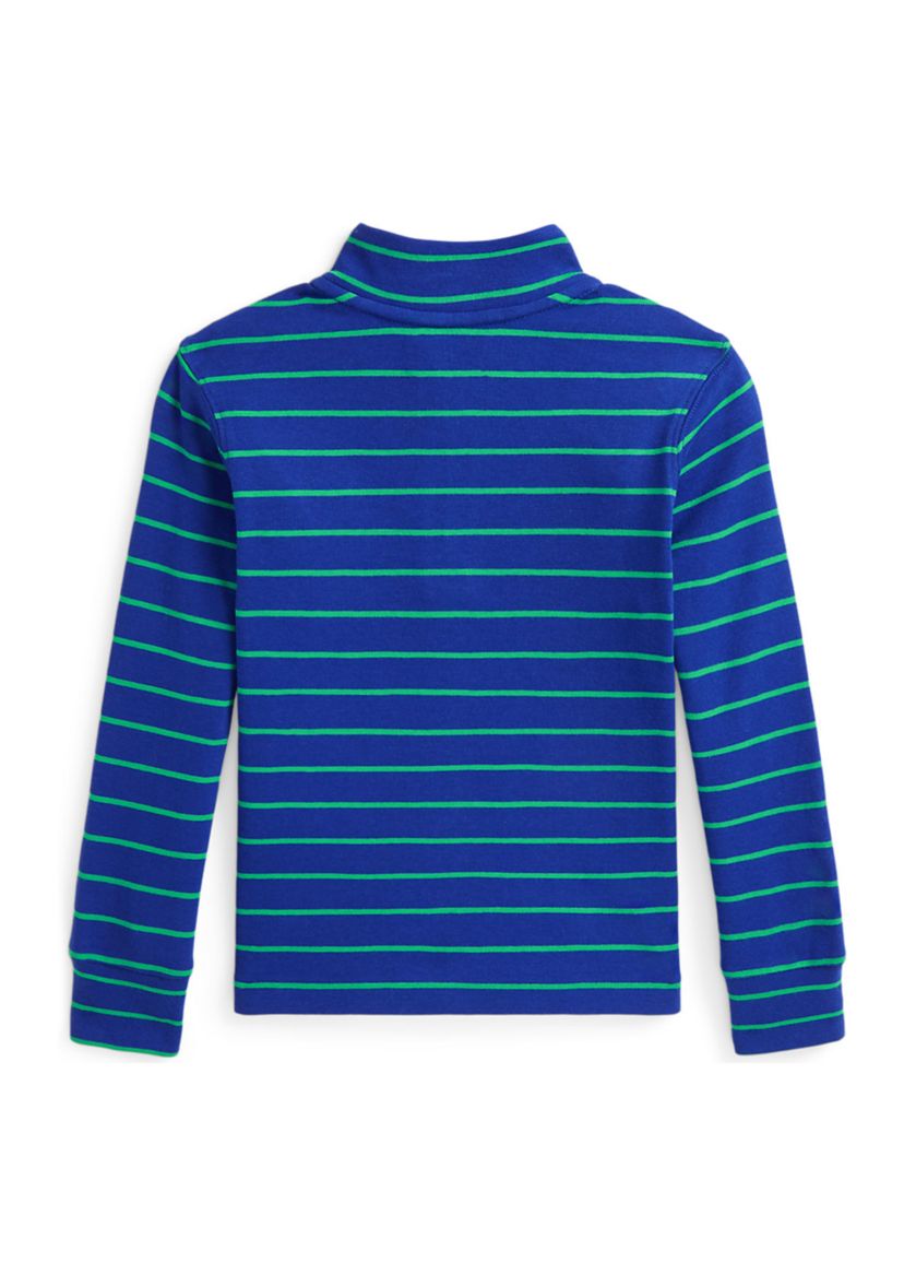 Boys 2-7 Striped Cotton Quarter-Zip Pullover