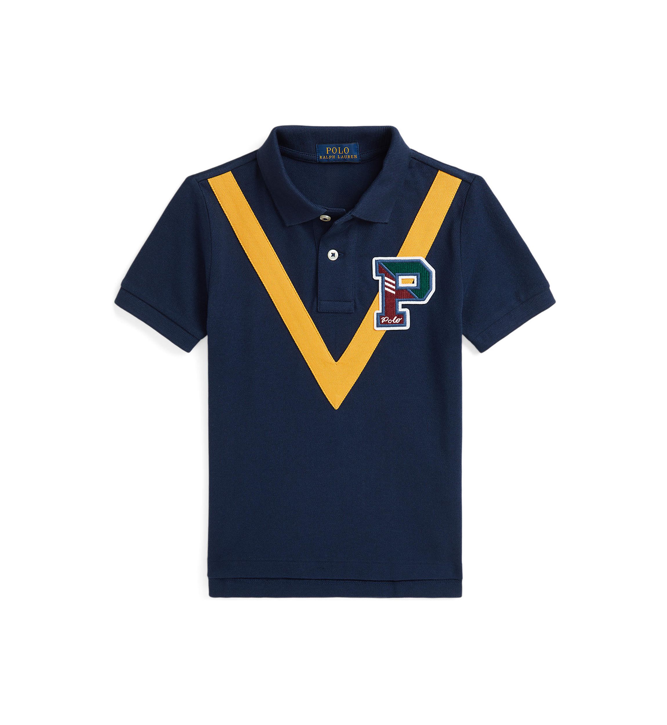 Boys 2-7 Cotton Mesh Letterman Polo Shirt