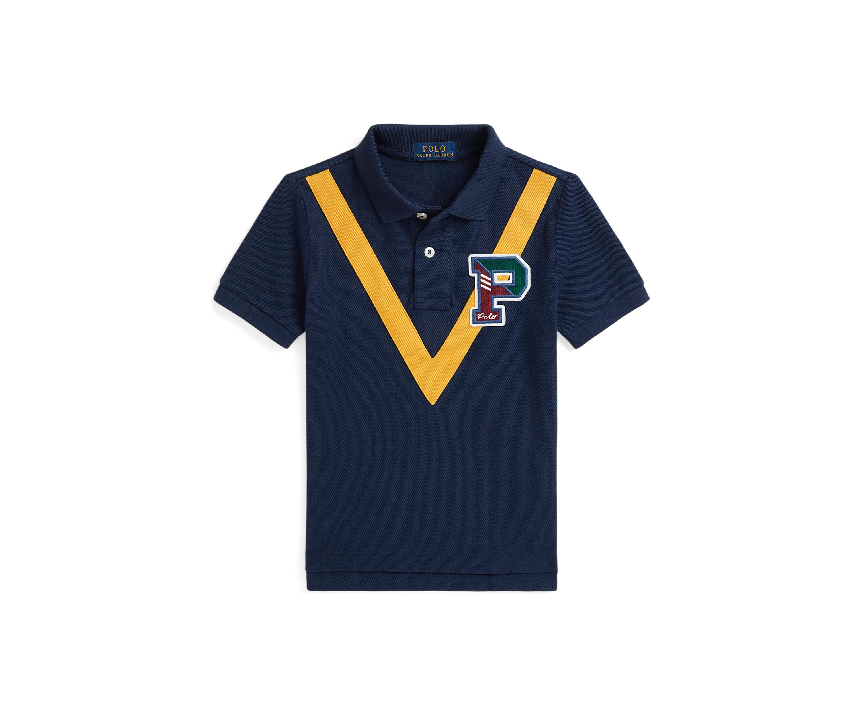 Boys 2-7 Cotton Mesh Letterman Polo Shirt