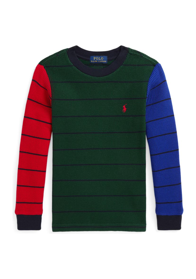 Boys 2-7 Waffle Knit Cotton Long Sleeve T-Shirt