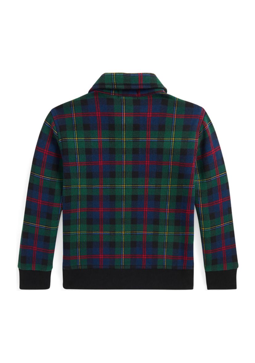 Boys 2-7 Plaid Fleece Collared Sweatshirt