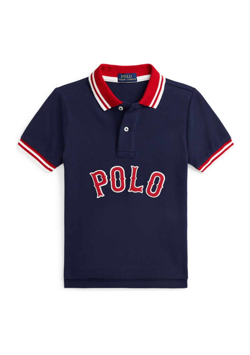 Boys 2-7 Baseball Logo Cotton Mesh Polo Shirt