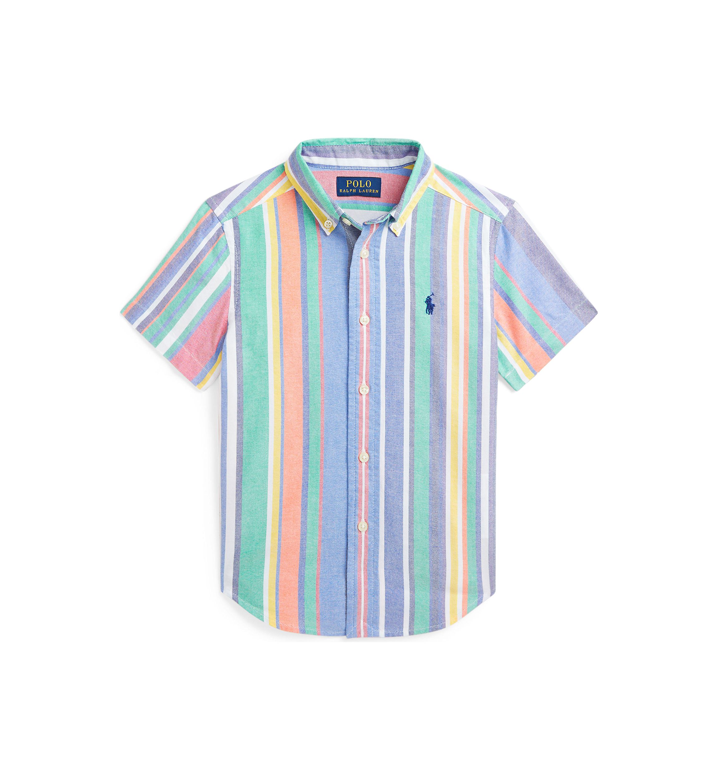 Boys 2-7 Striped Cotton Oxford Short-Sleeve Shirt