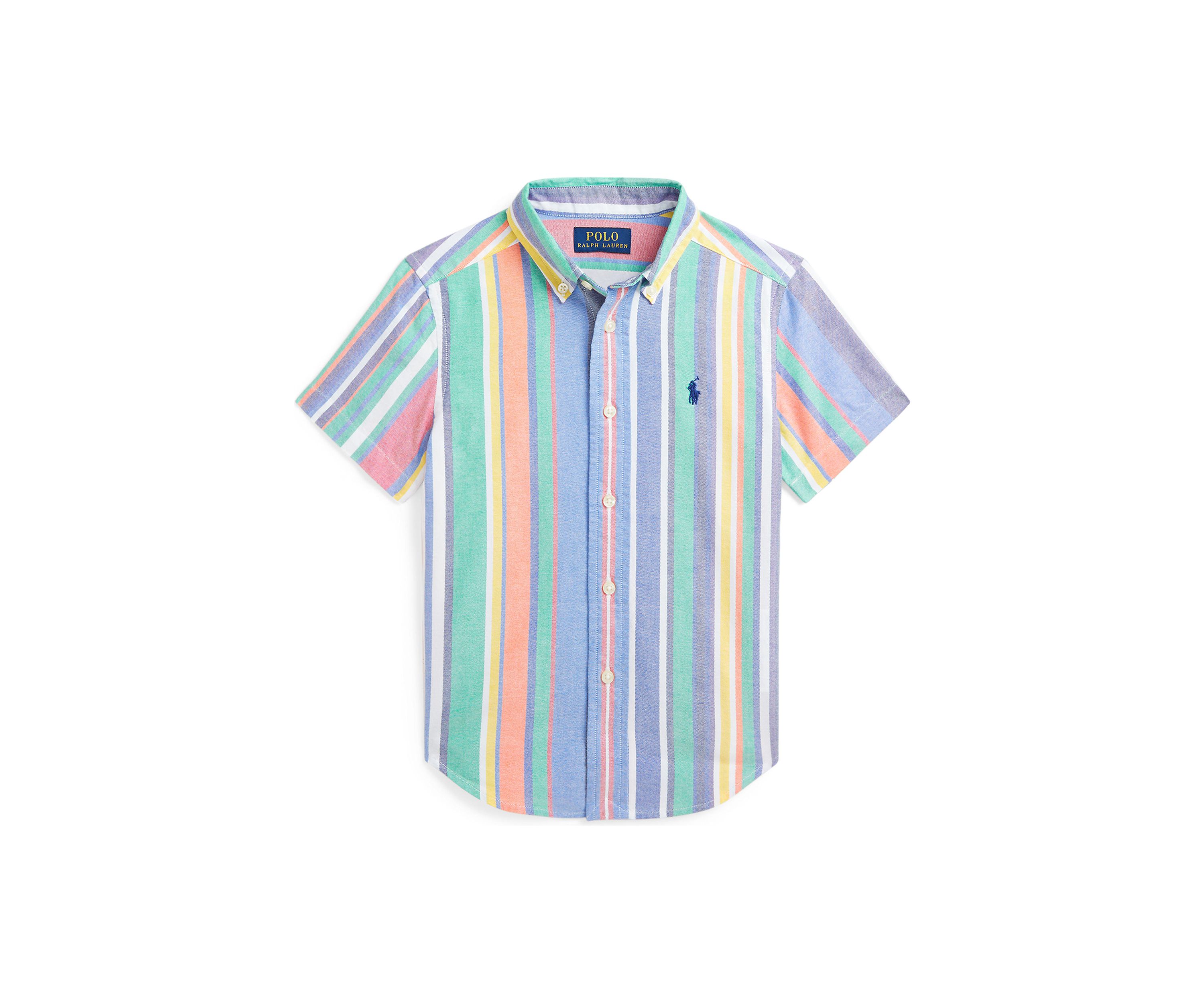Boys 2-7 Striped Cotton Oxford Short-Sleeve Shirt