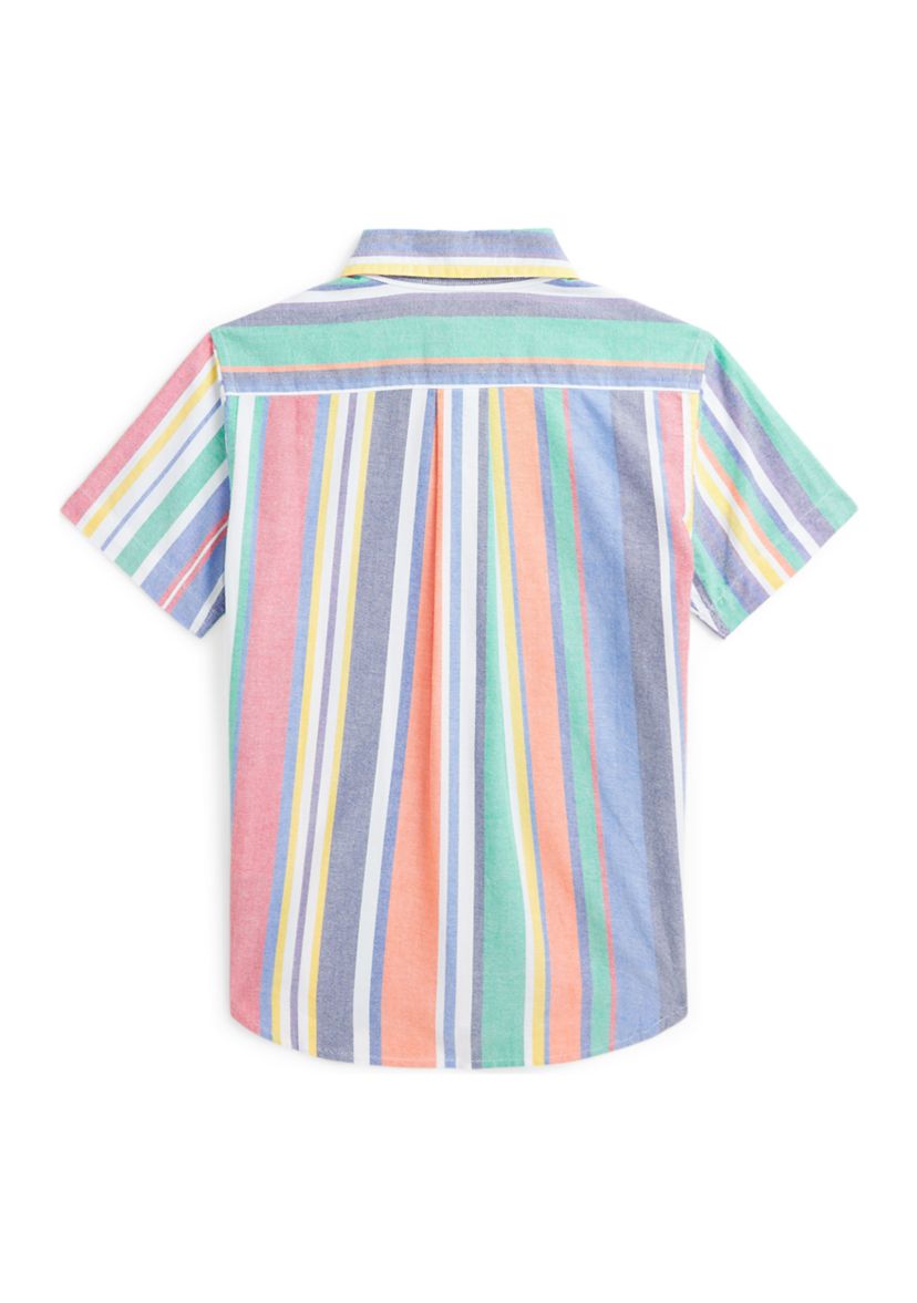 Boys 2-7 Striped Cotton Oxford Short-Sleeve Shirt