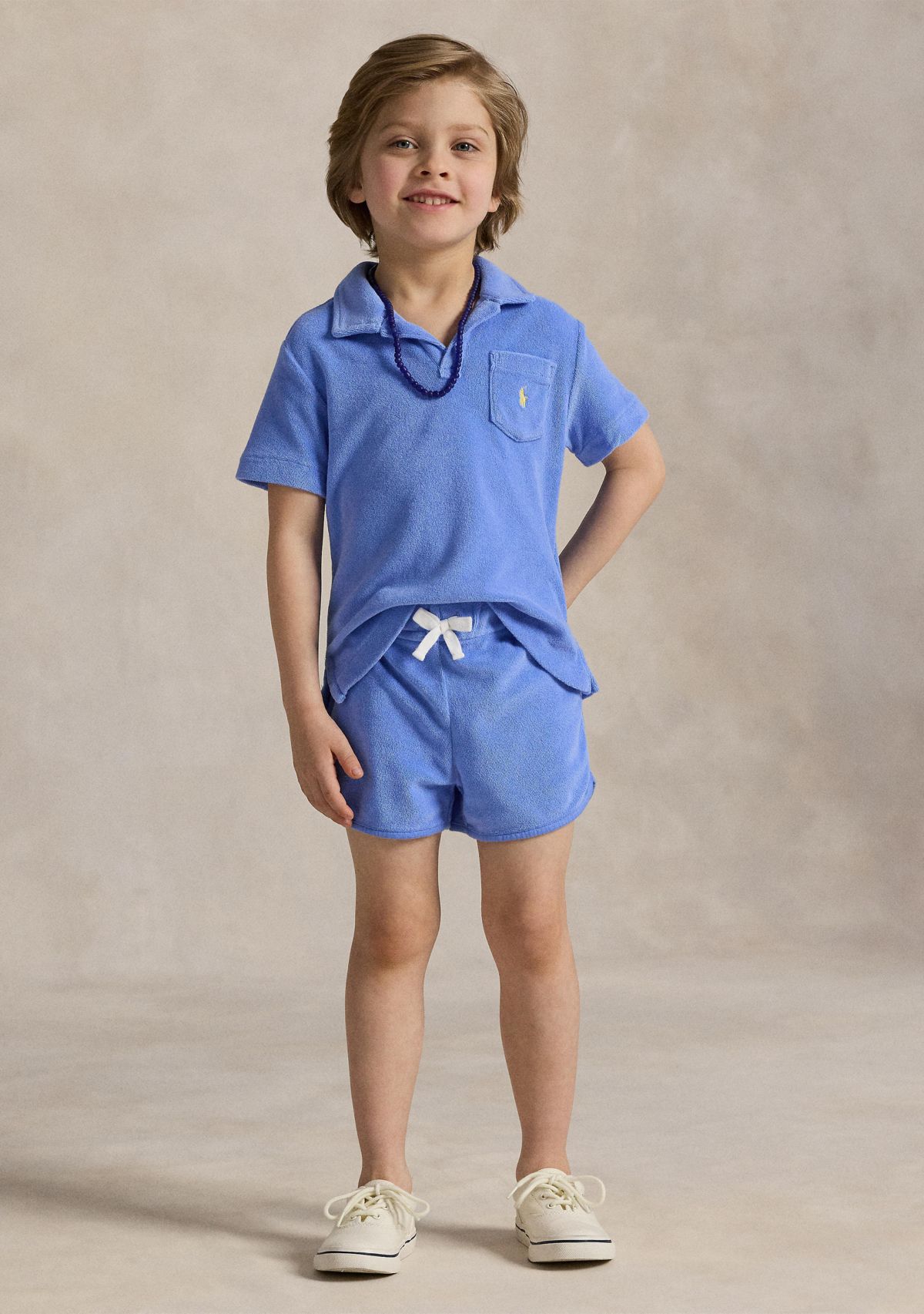 Boys 2-7 Terry Polo Shirt & Short Set