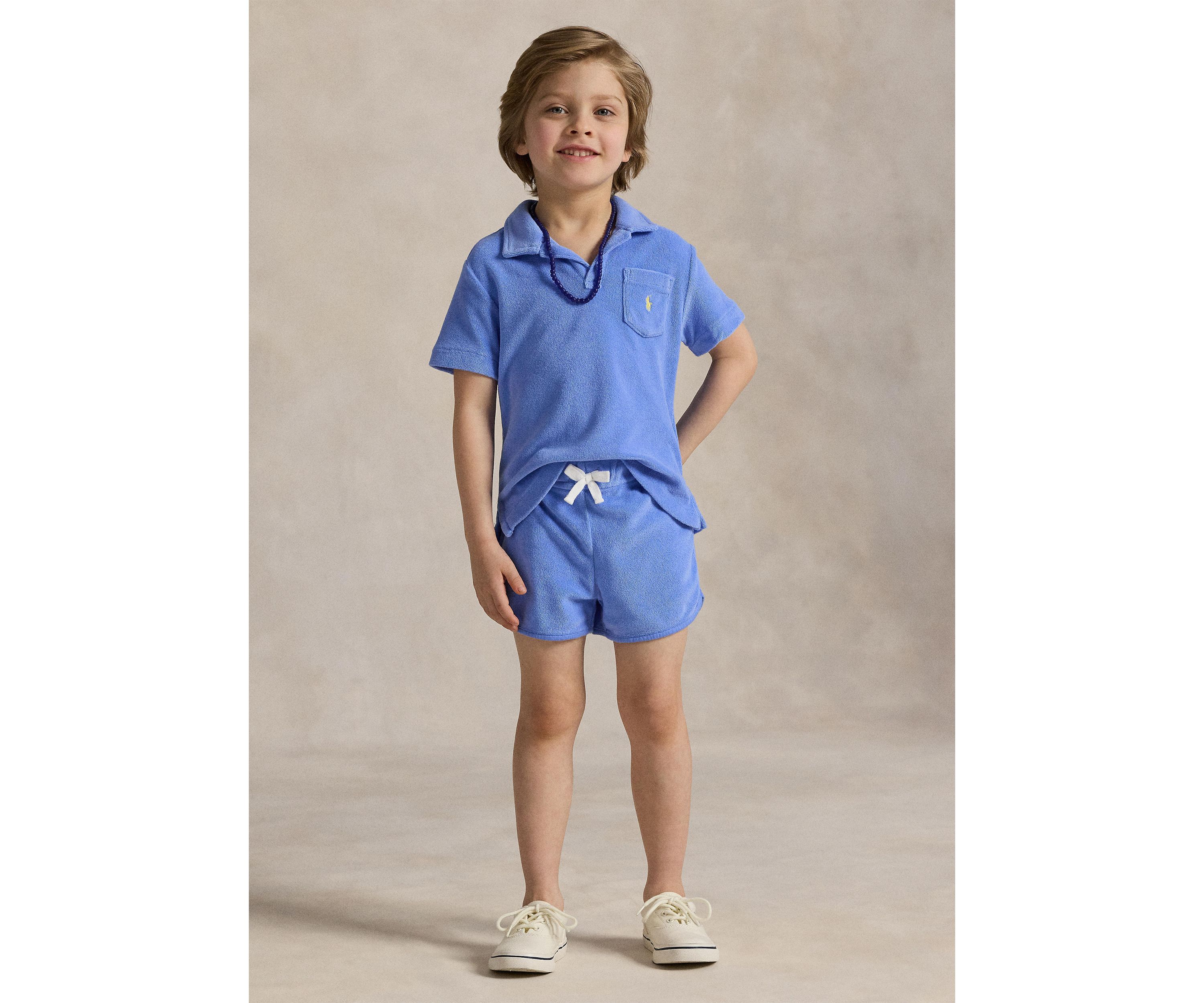 Boys 2-7 Terry Polo Shirt & Short Set