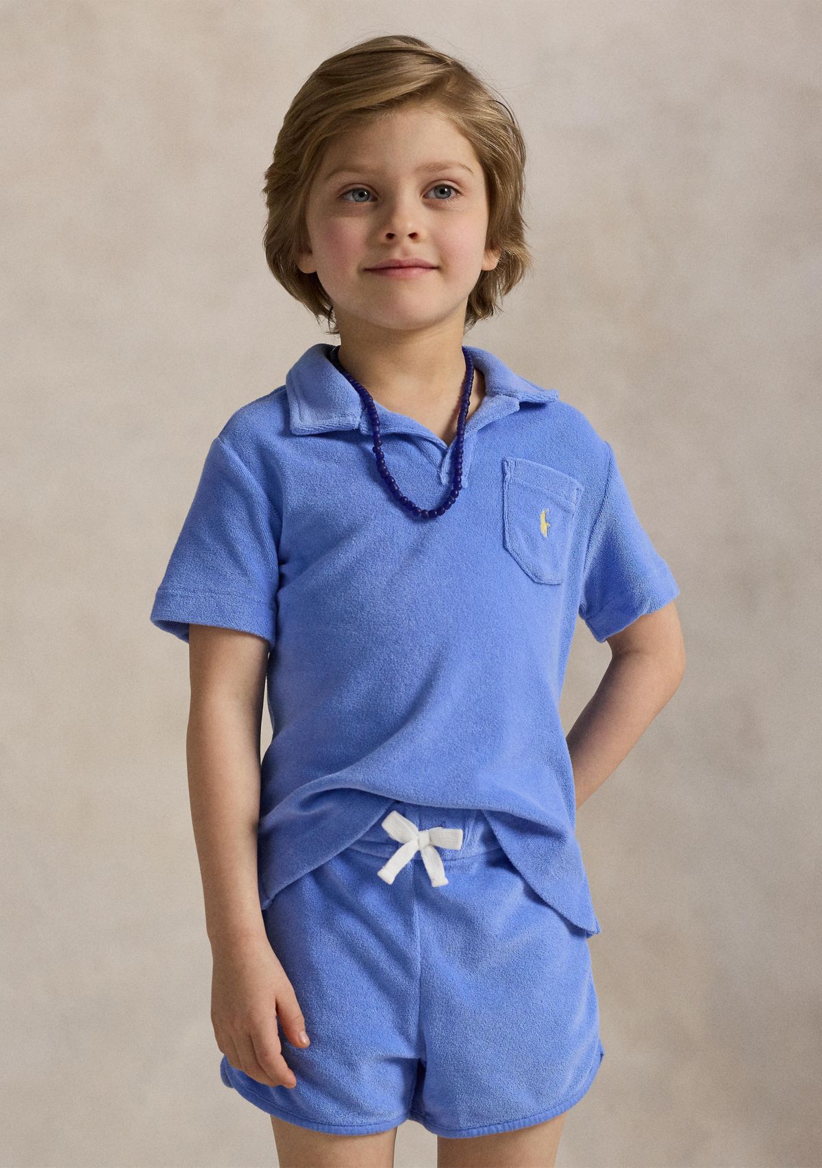 Boys 2-7 Terry Polo Shirt & Short Set