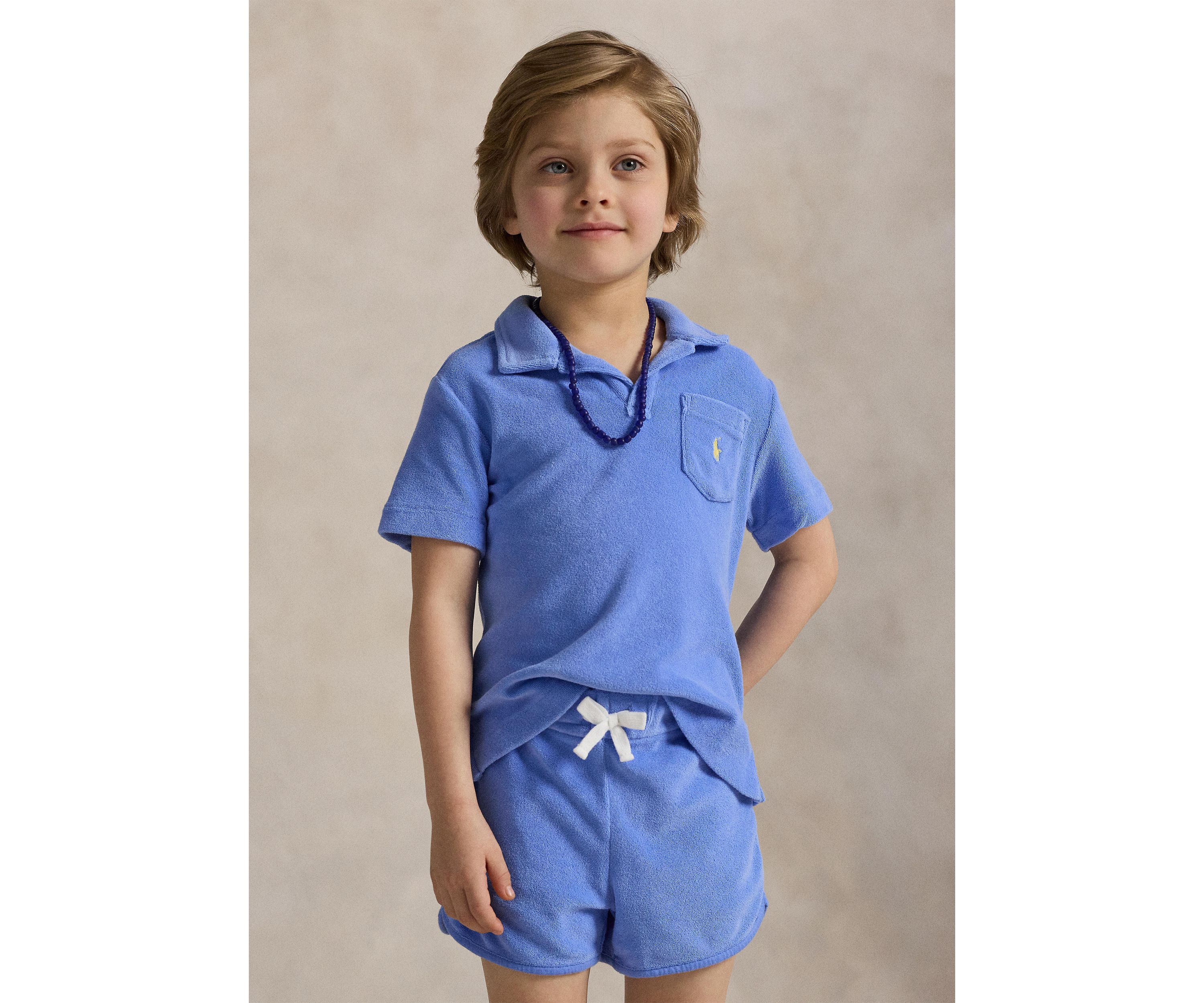 Boys 2-7 Terry Polo Shirt & Short Set