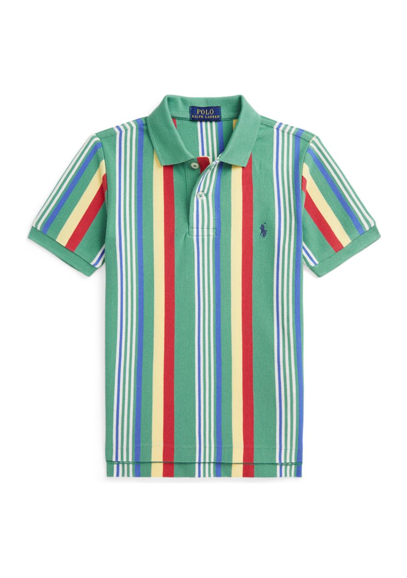 Boys 2-7 Striped Cotton Mesh Polo Shirt