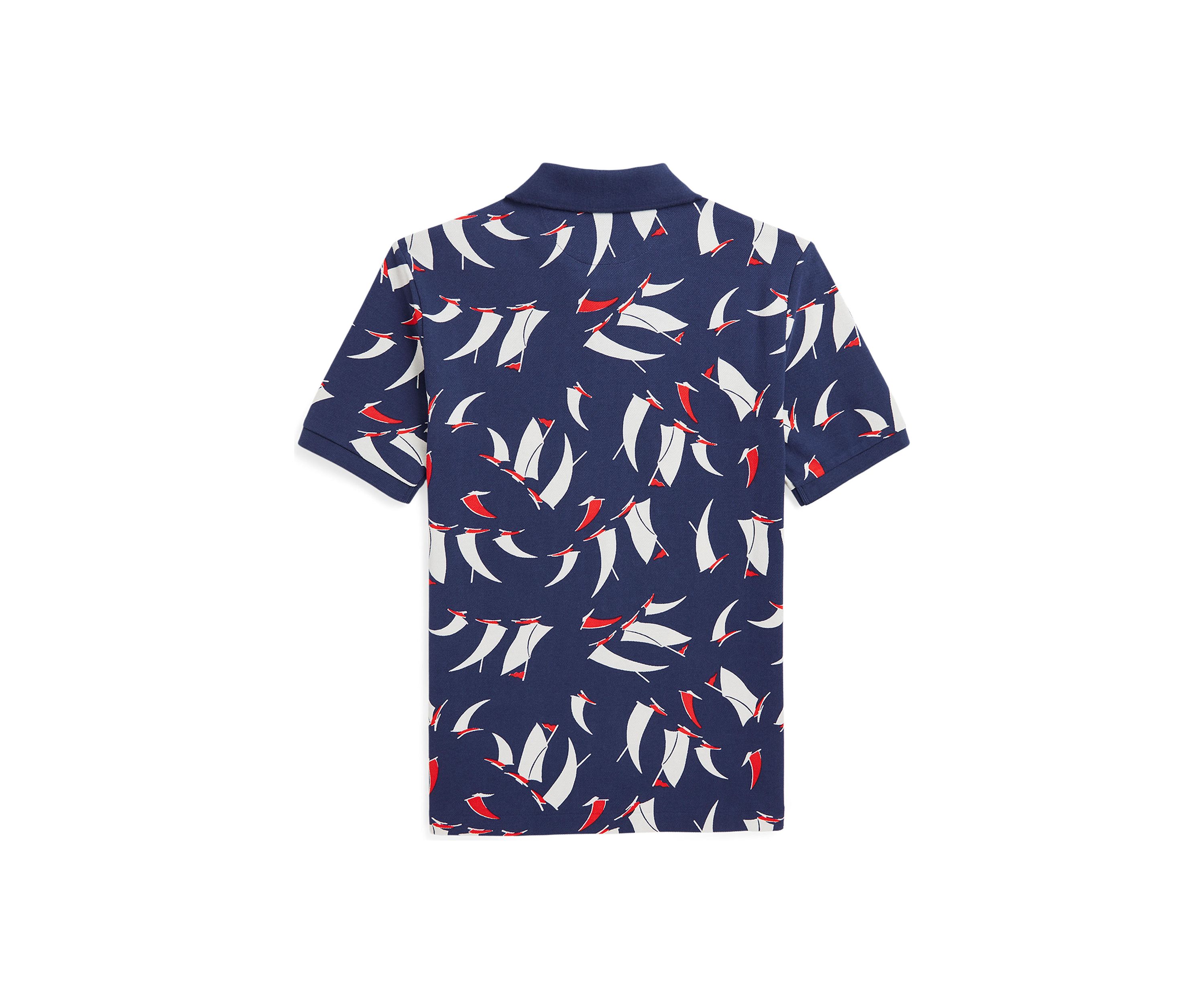 Boys 8-20 Sailboat-Print Cotton Mesh Polo Shirt