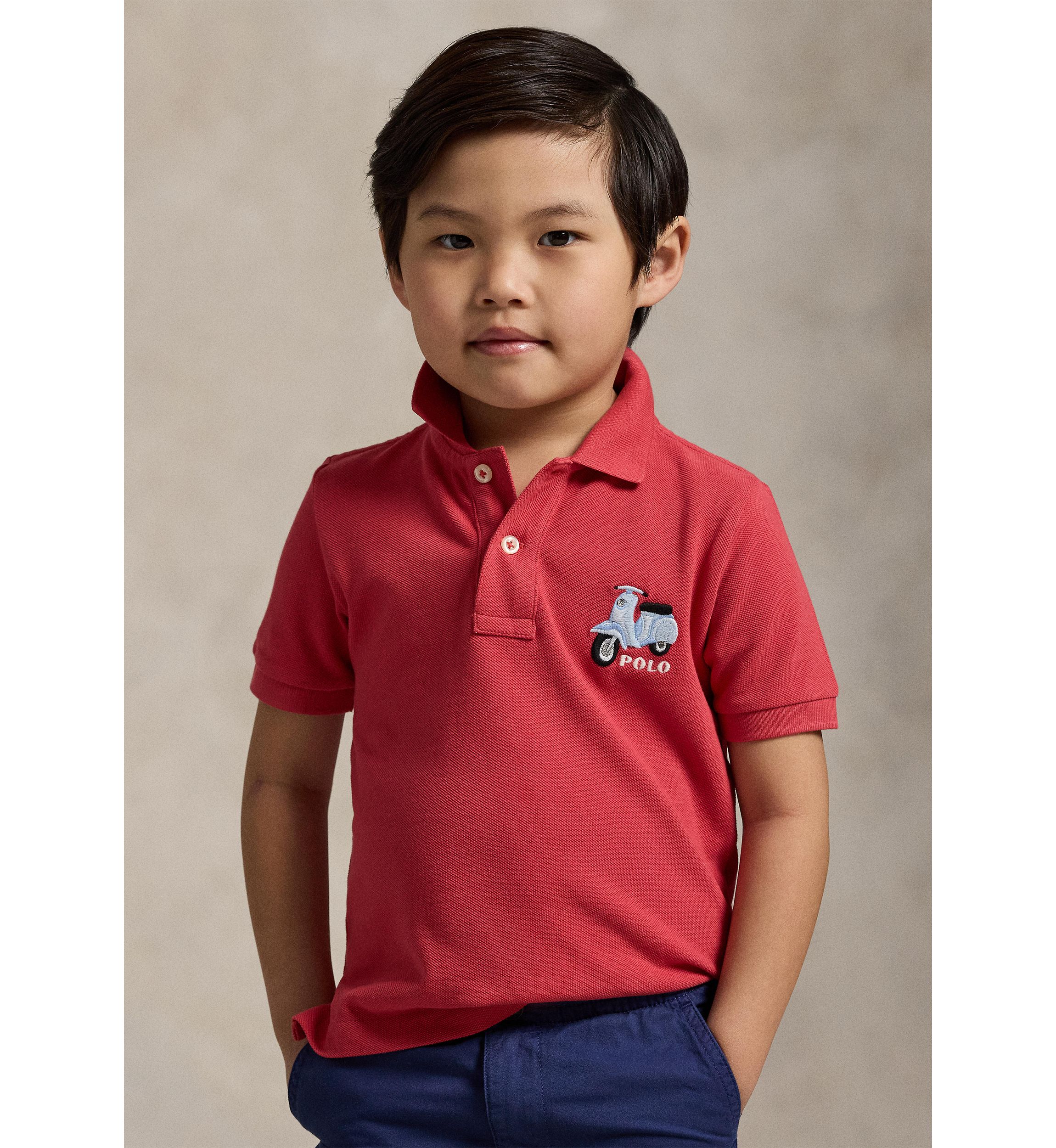 Boys 2-7 Scooter-Embroidered Cotton Polo Shirt