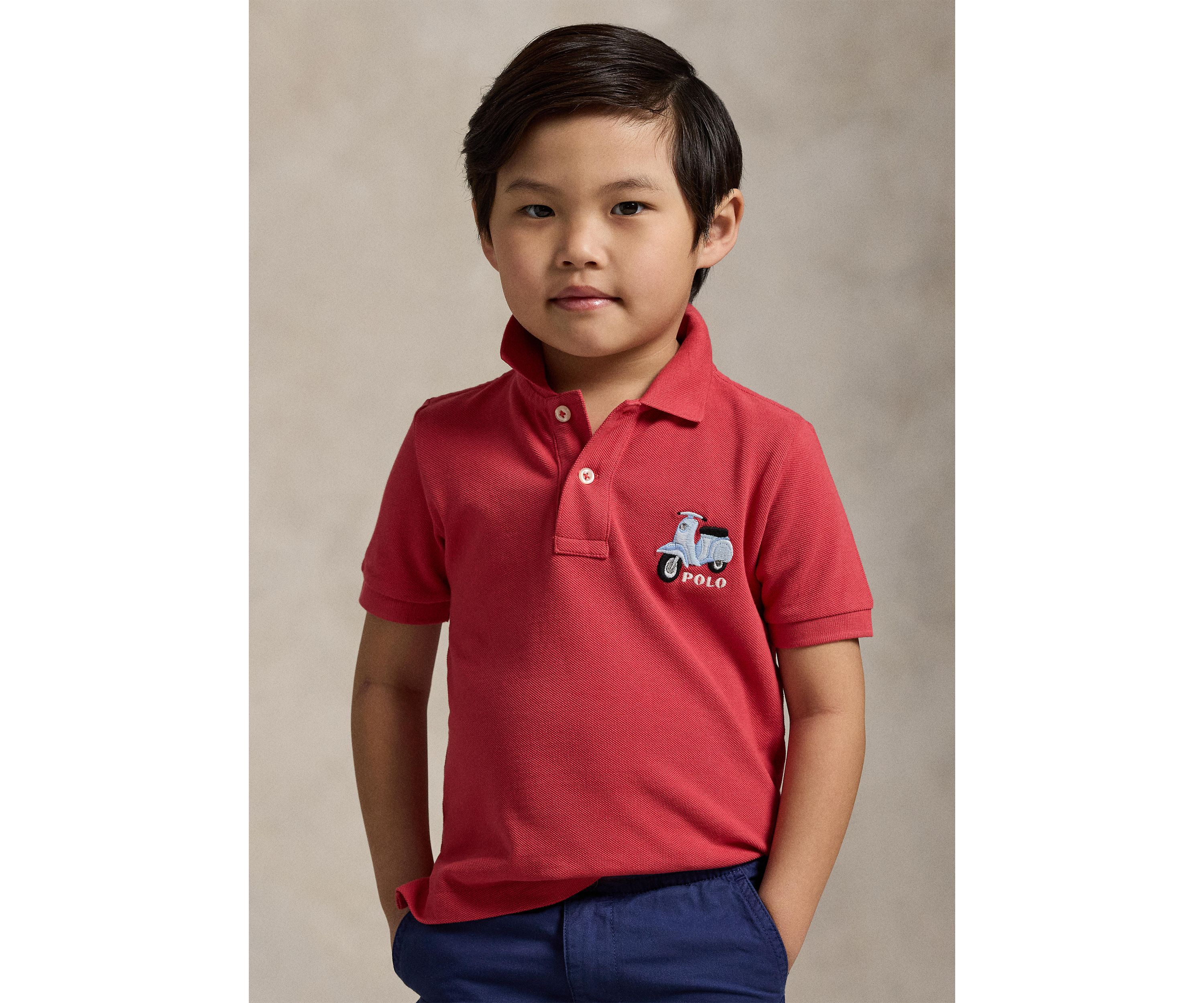 Boys 2-7 Scooter-Embroidered Cotton Polo Shirt