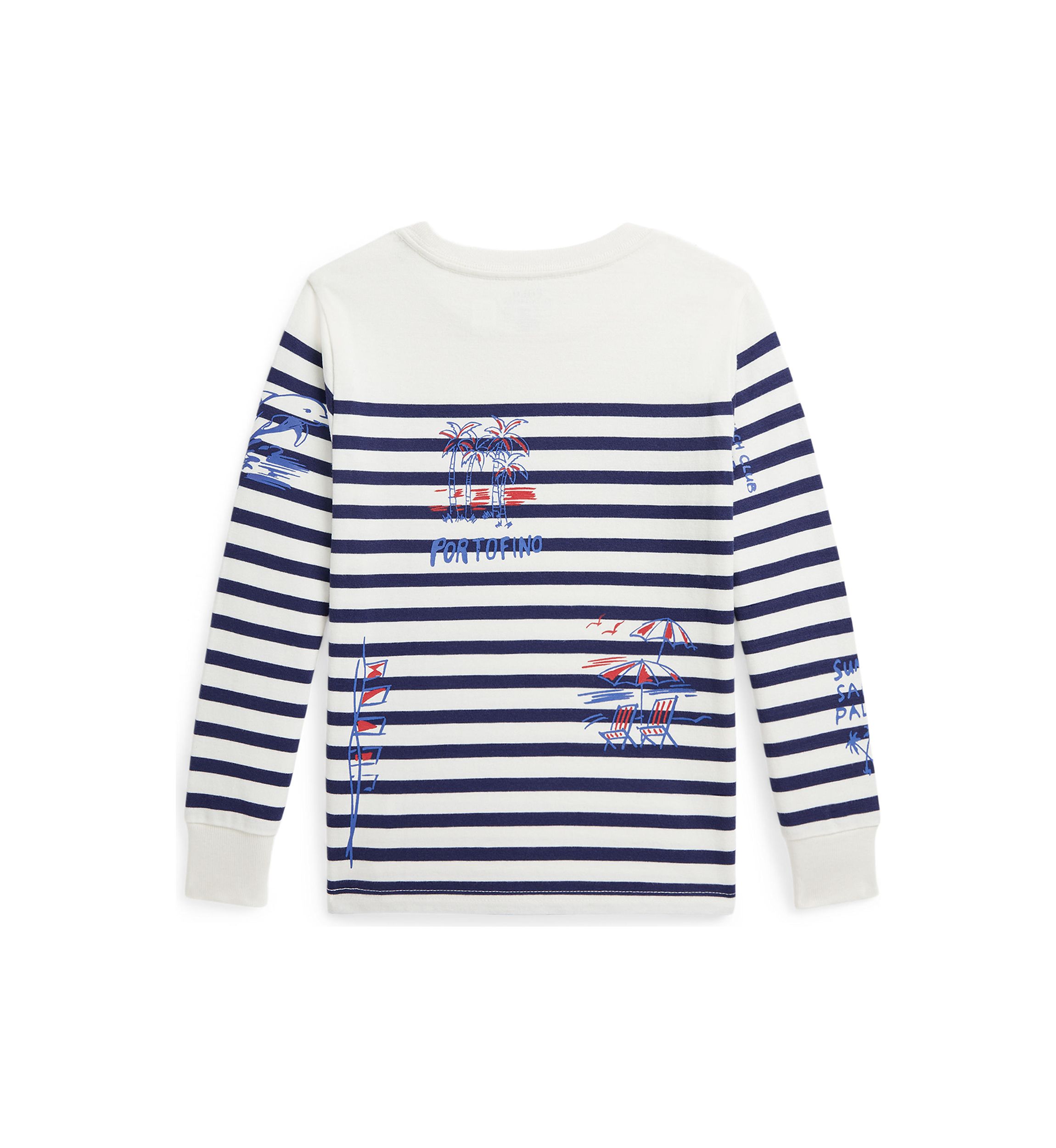 Boys 2-7 Striped Cotton Graphic Long-Sleeve T-Shirt