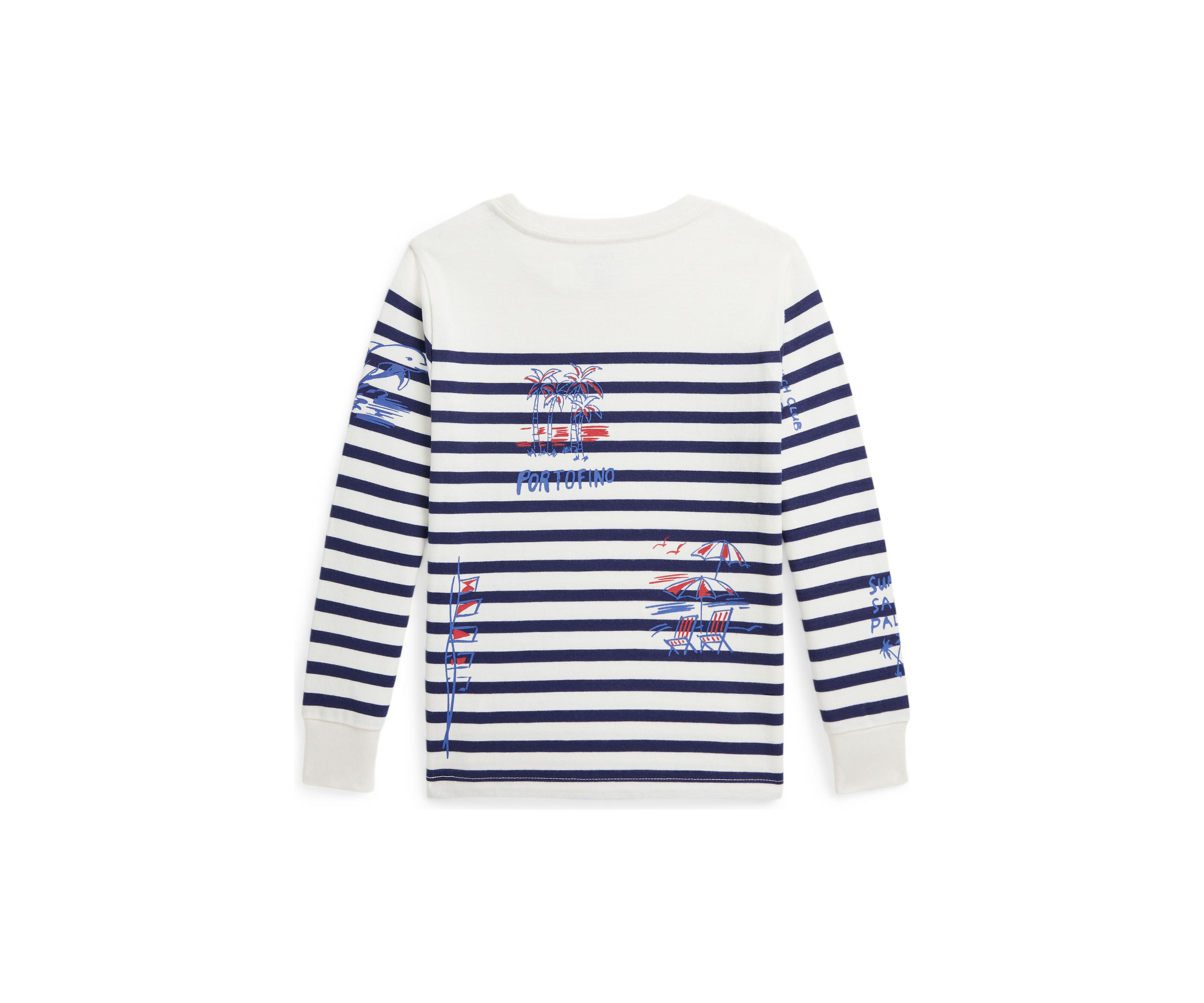 Boys 2-7 Striped Cotton Graphic Long-Sleeve T-Shirt
