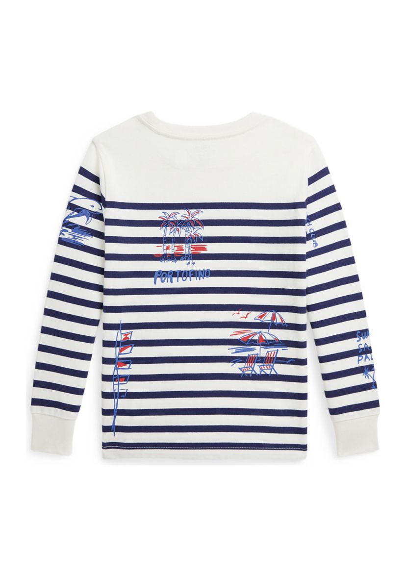 Boys 2-7 Striped Cotton Graphic Long-Sleeve T-Shirt