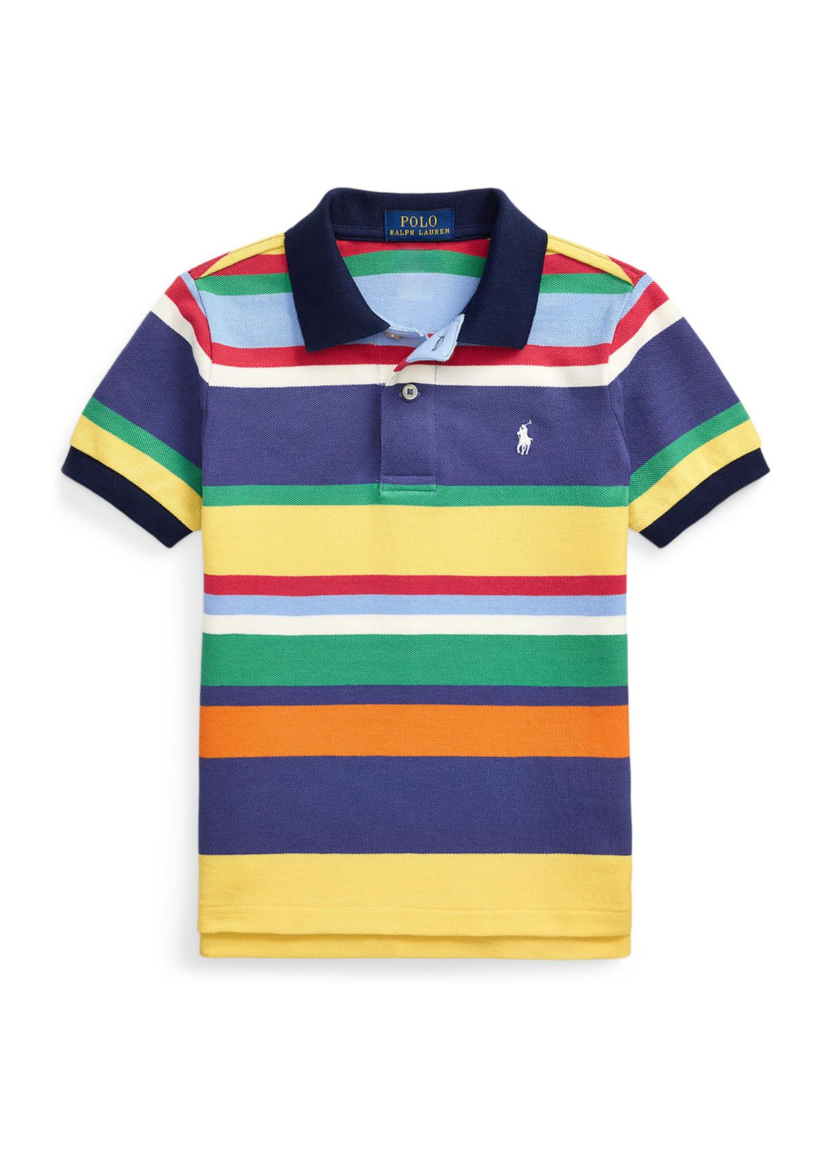Boys 2-7 Striped Cotton Mesh Polo Shirt