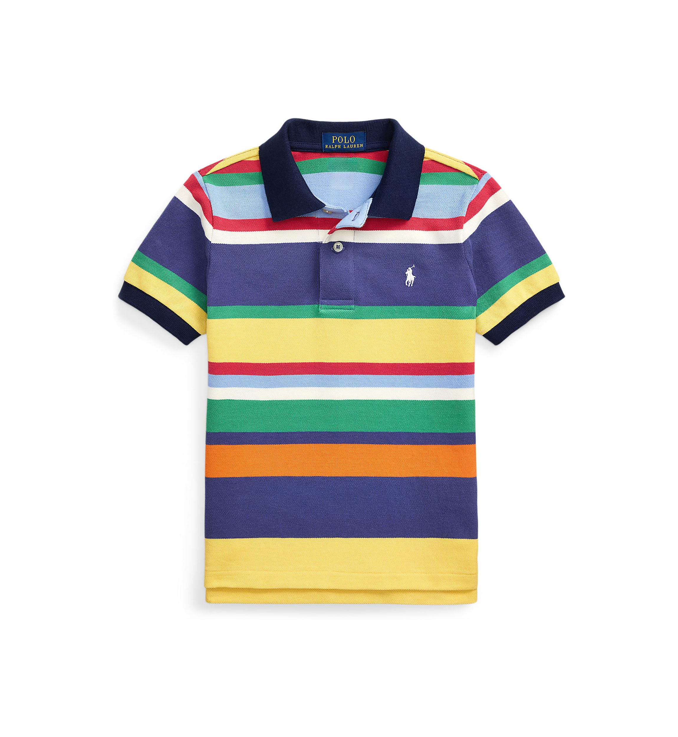 Boys 2-7 Striped Cotton Mesh Polo Shirt