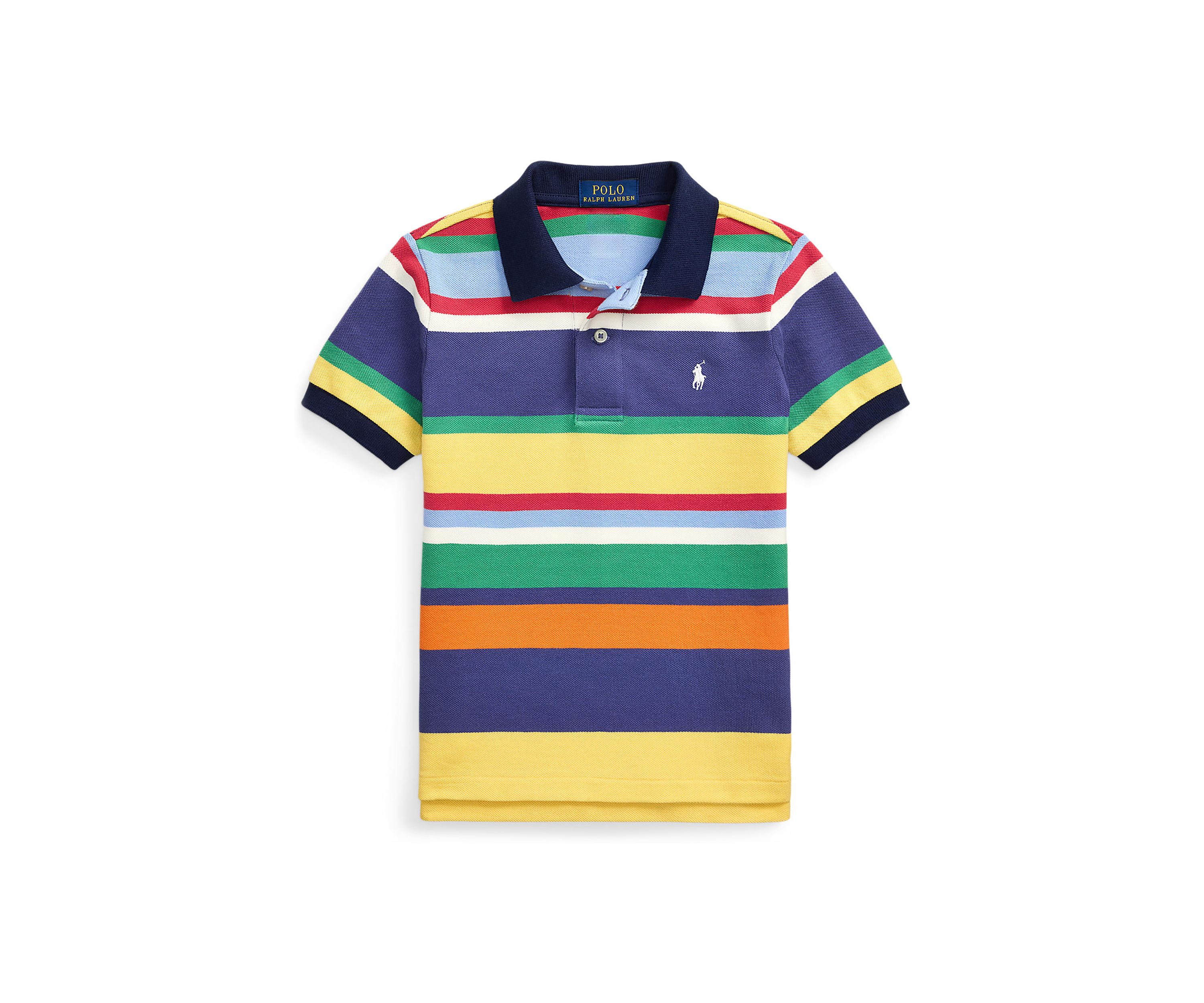 Boys 2-7 Striped Cotton Mesh Polo Shirt
