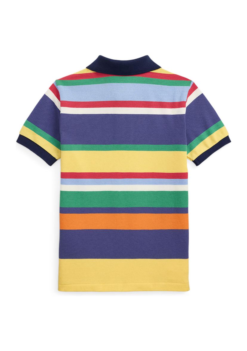 Boys 2-7 Striped Cotton Mesh Polo Shirt