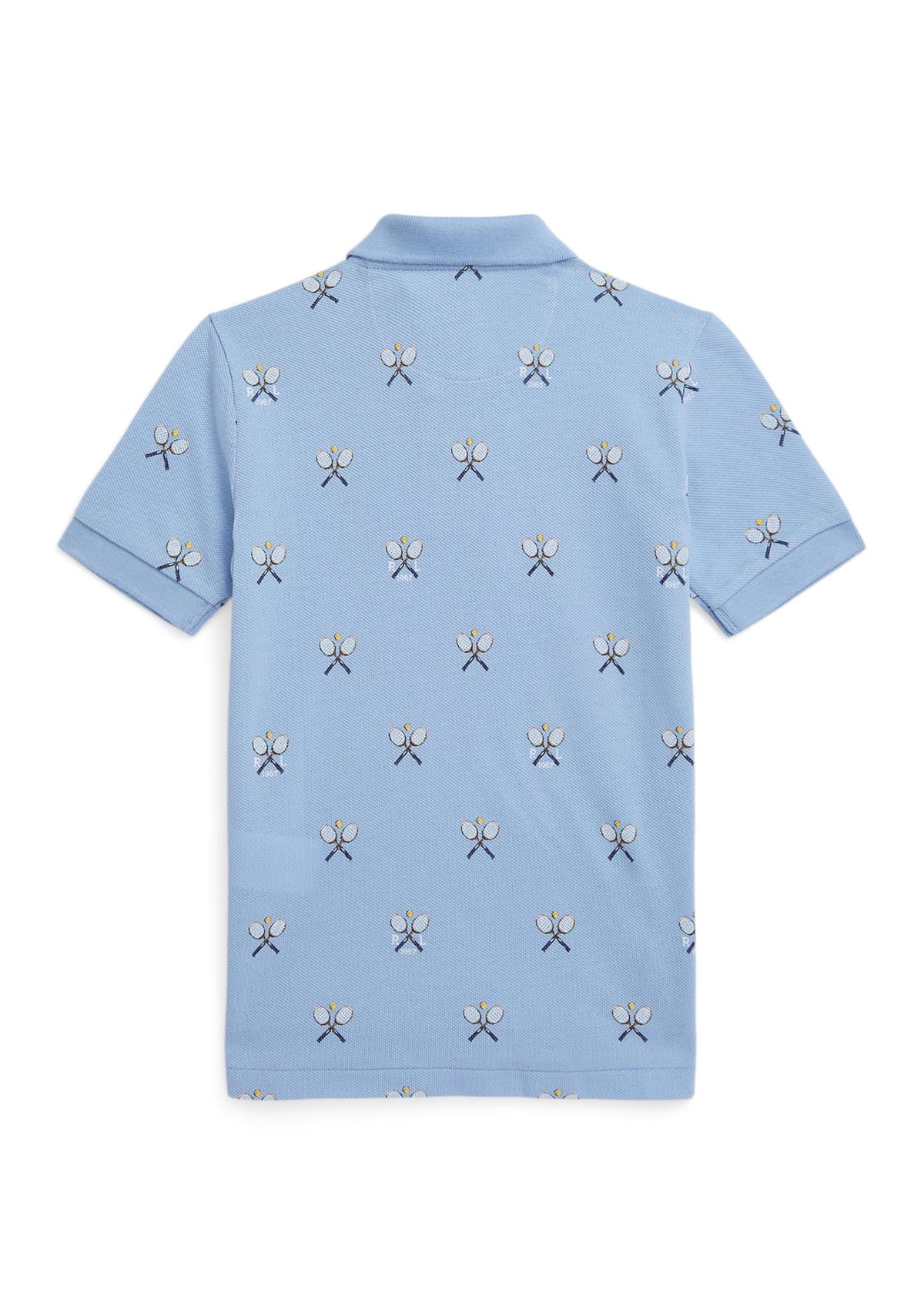 Boys 2-7 Tennis-Print Cotton Mesh Polo Shirt