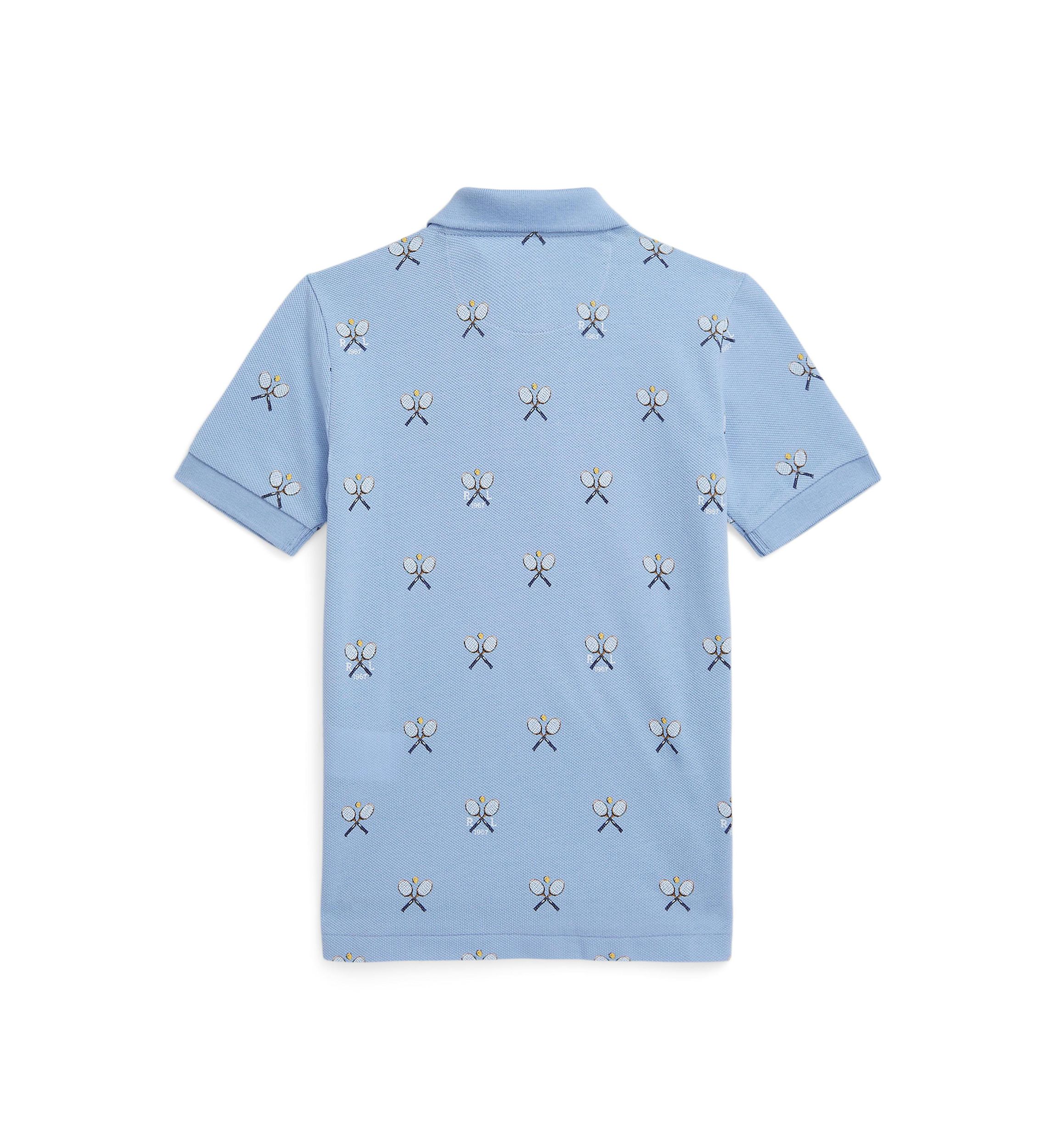 Boys 2-7 Tennis-Print Cotton Mesh Polo Shirt