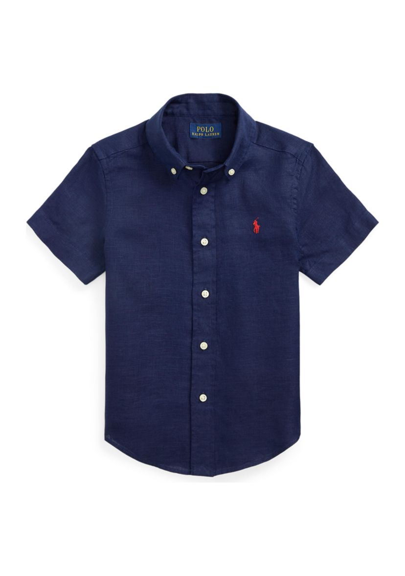 Boys 2-7 Linen Short Sleeve Shirt 