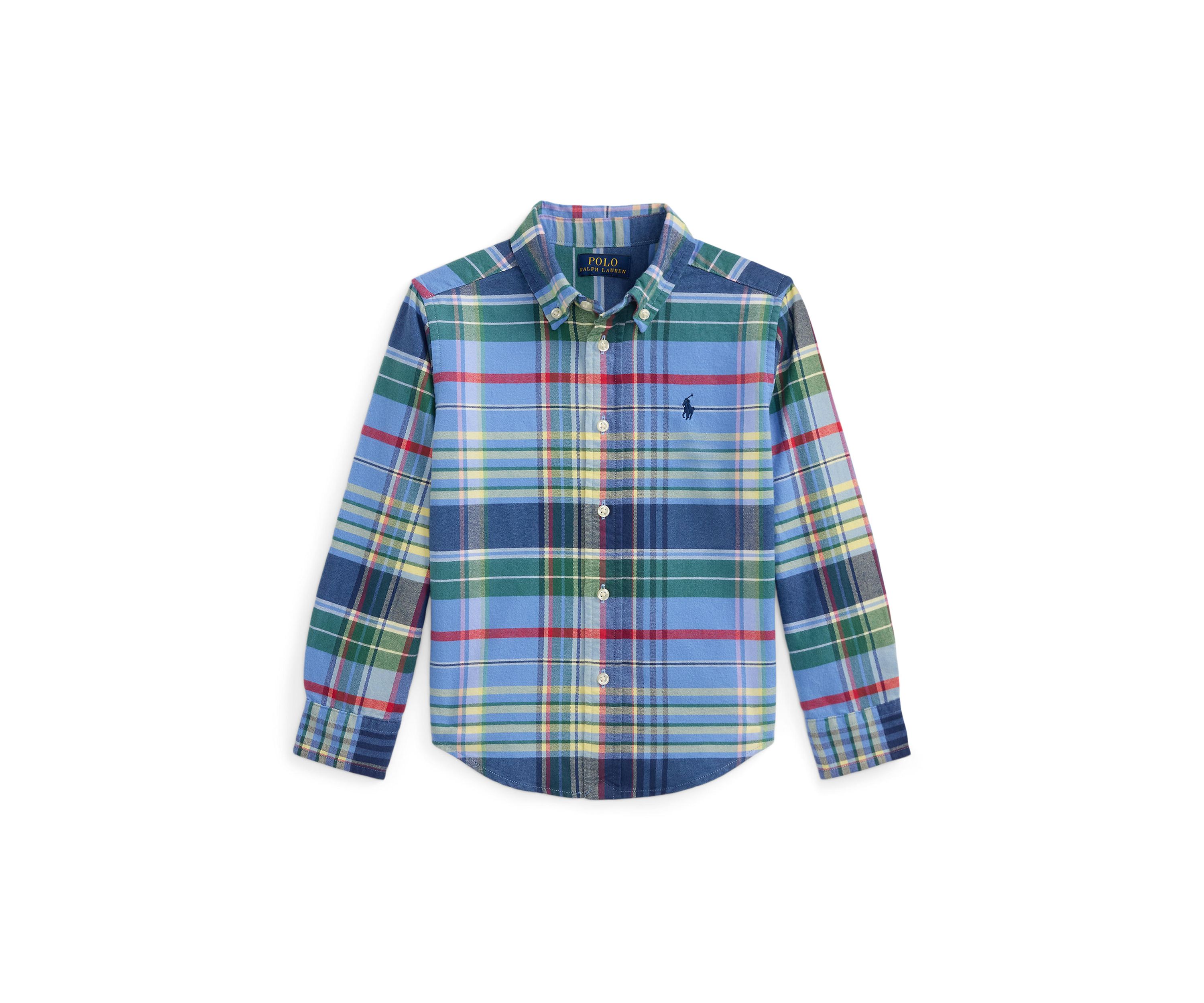 Boys 2-7 Plaid Brushed Cotton Oxford Shirt