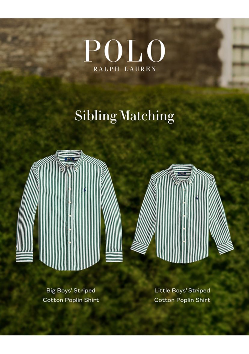 Boys 2-7 Striped Cotton Poplin Shirt