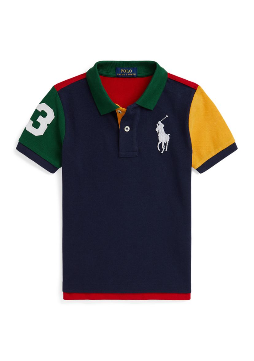 Boys 2-7 Big Pony Color-Blocked Mesh Polo Shirt