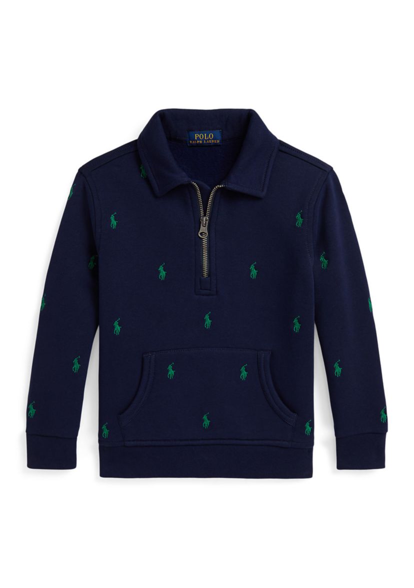 Boys 2-7 Polo Pony Fleece Collared Sweatshirt