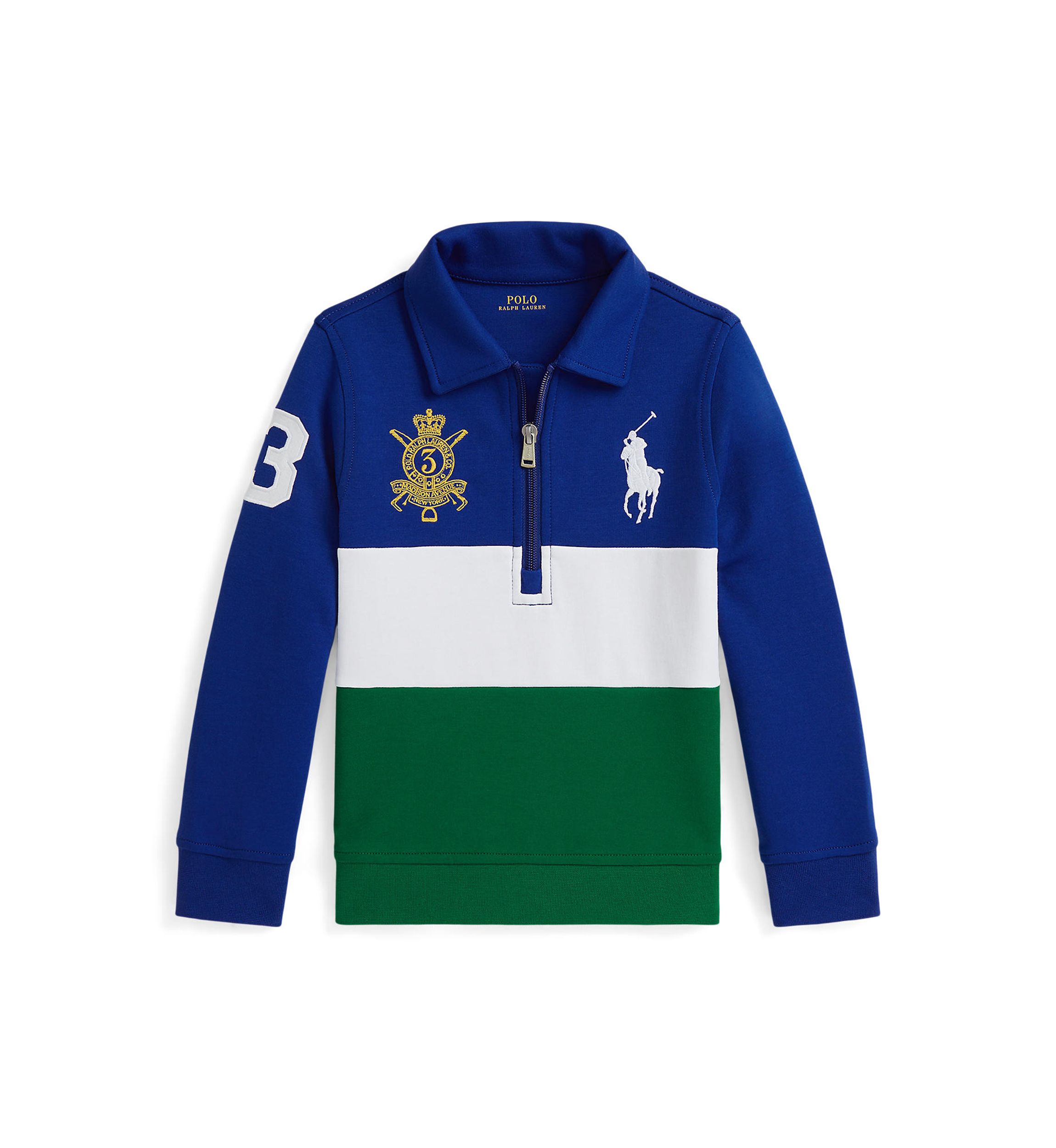 Boys 2-7 Big Pony Double Knit Collared Sweatshirt