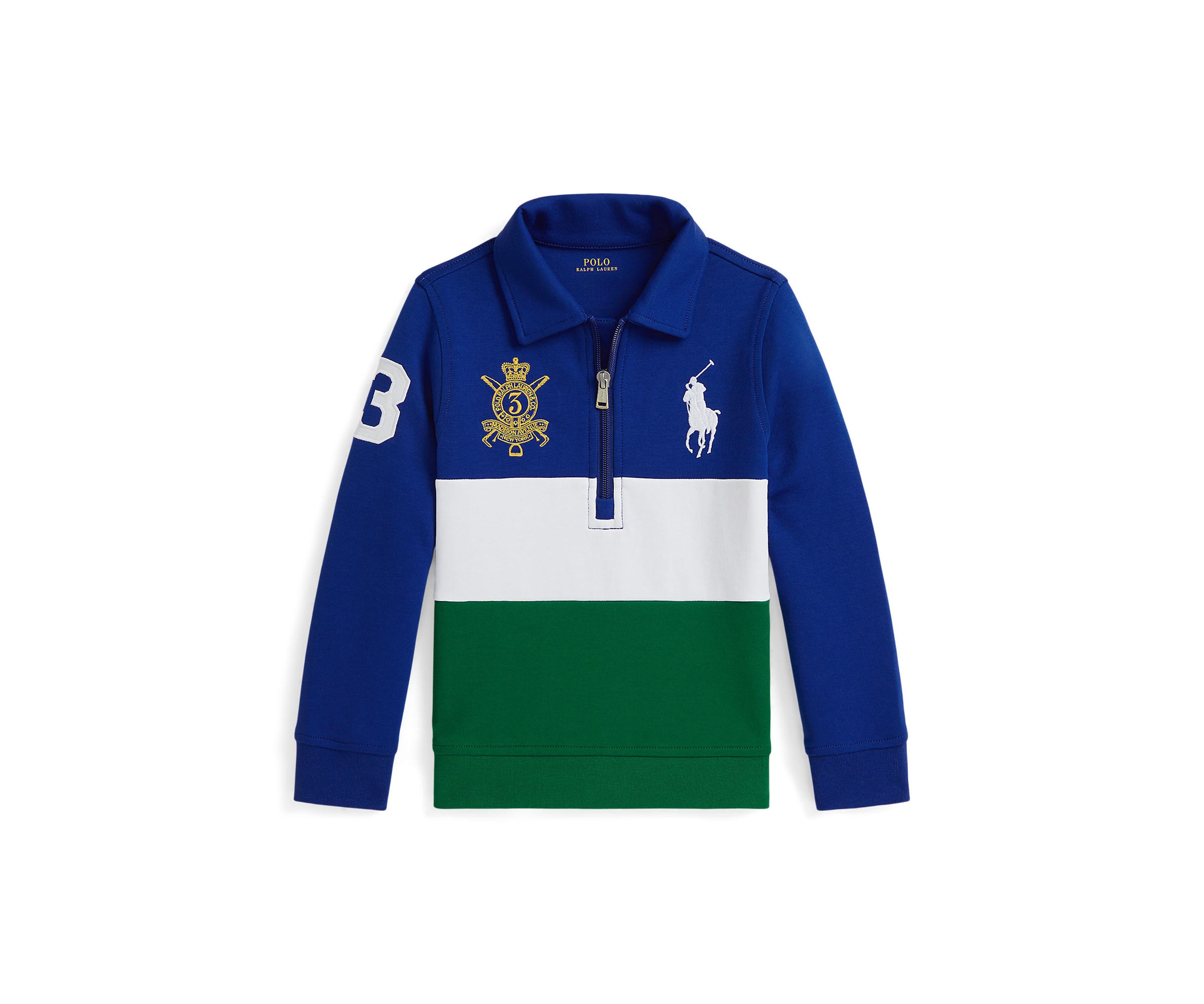 Boys 2-7 Big Pony Double Knit Collared Sweatshirt