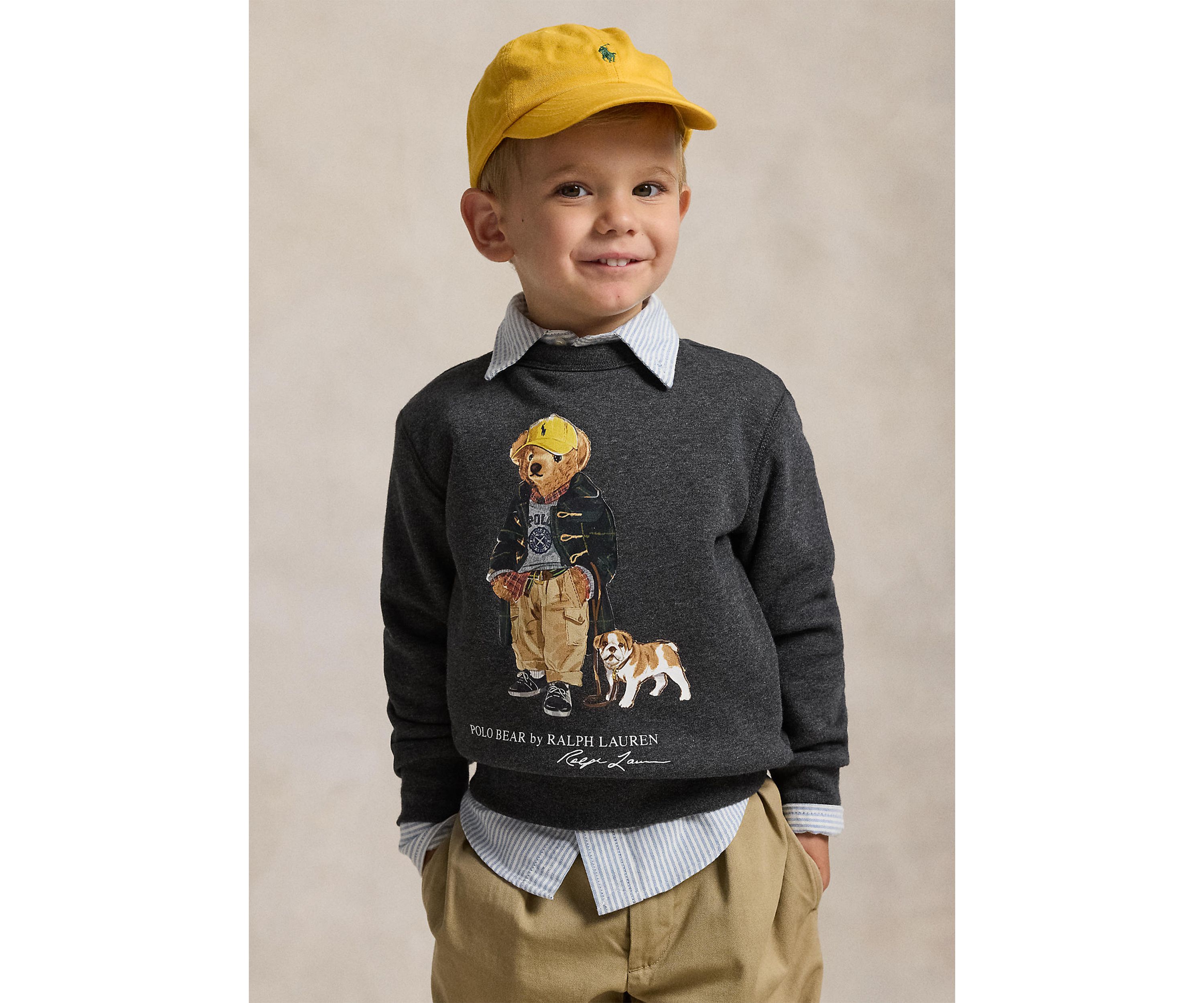 Boys 2-7 Polo Bear Heathered Fleece Sweatshirt