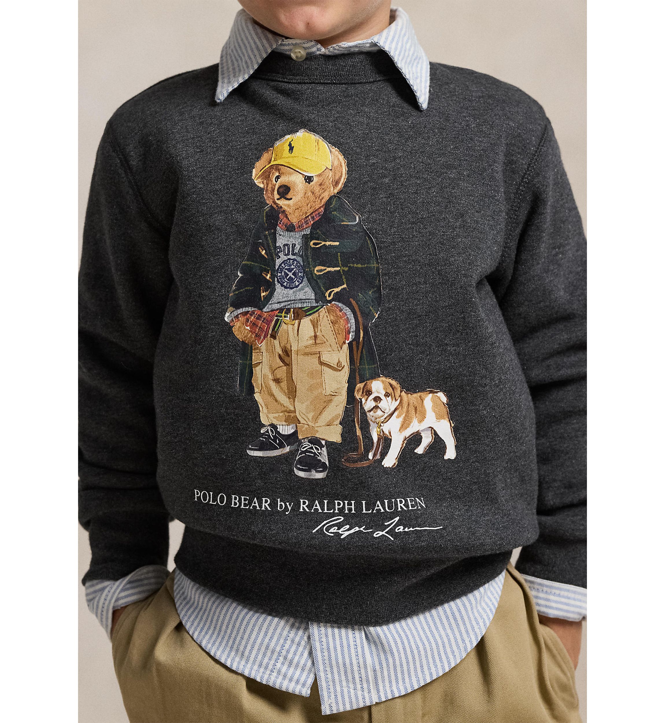 Boys 2-7 Polo Bear Heathered Fleece Sweatshirt