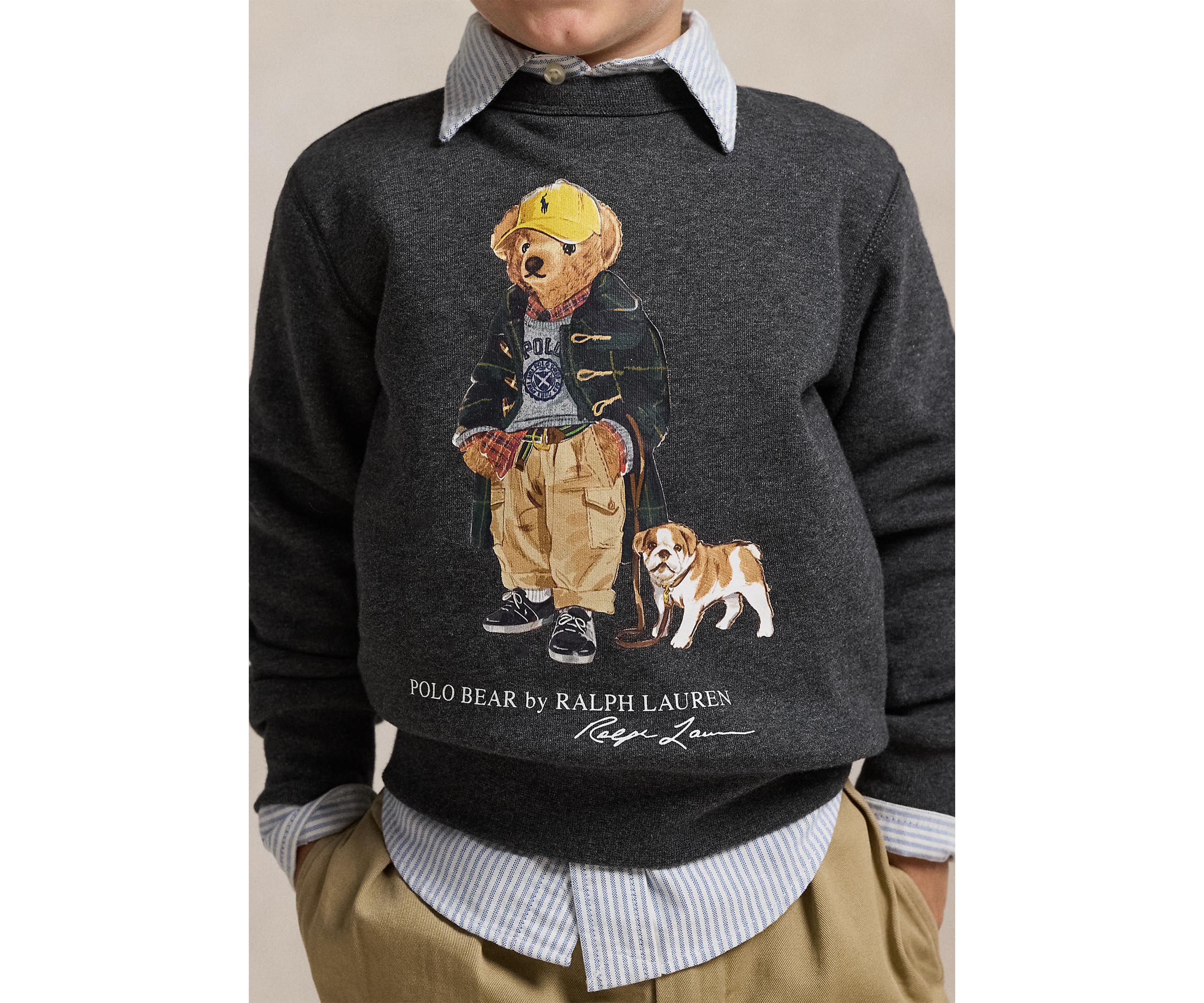 Boys 2-7 Polo Bear Heathered Fleece Sweatshirt