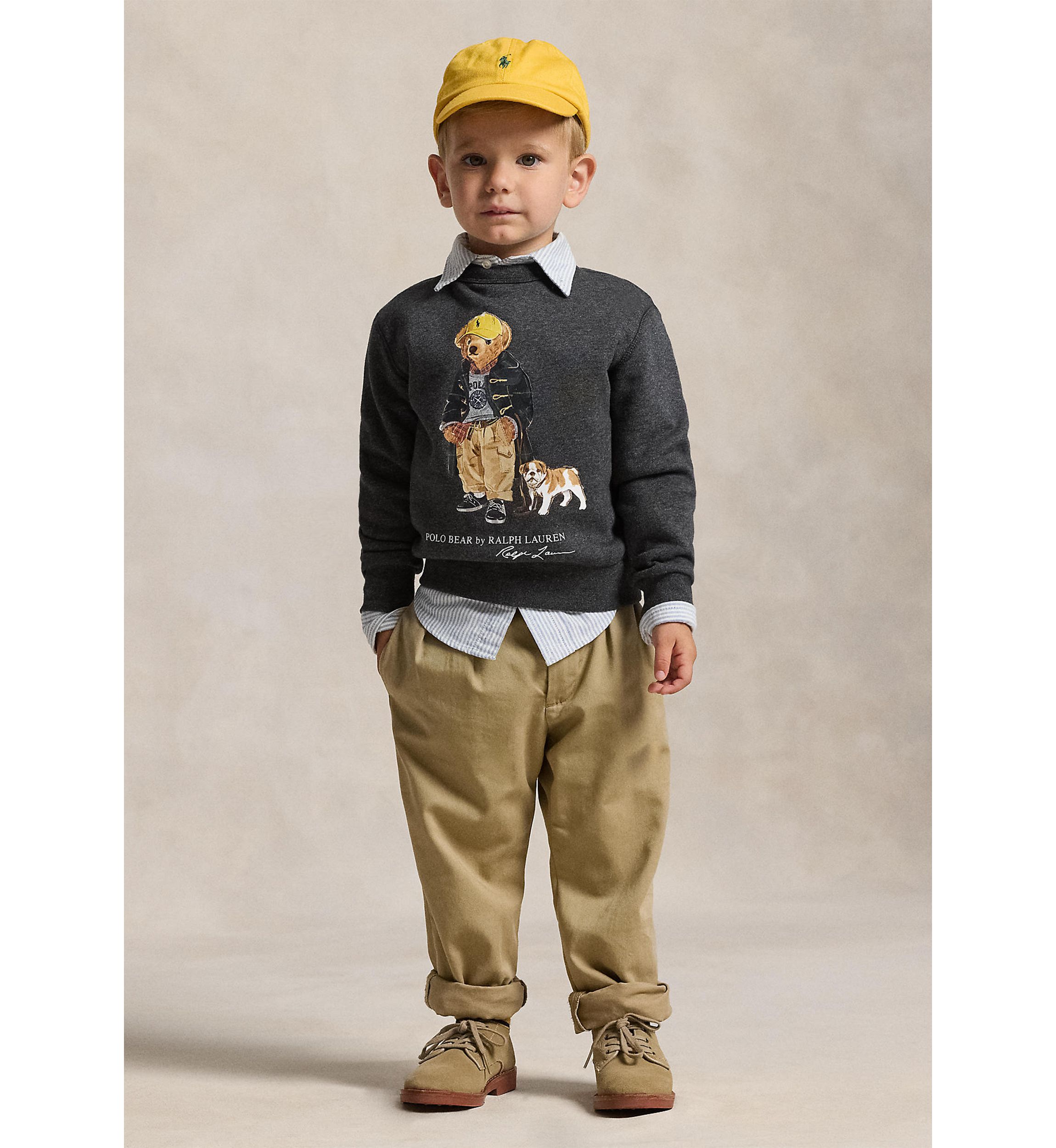 Boys 2-7 Polo Bear Heathered Fleece Sweatshirt