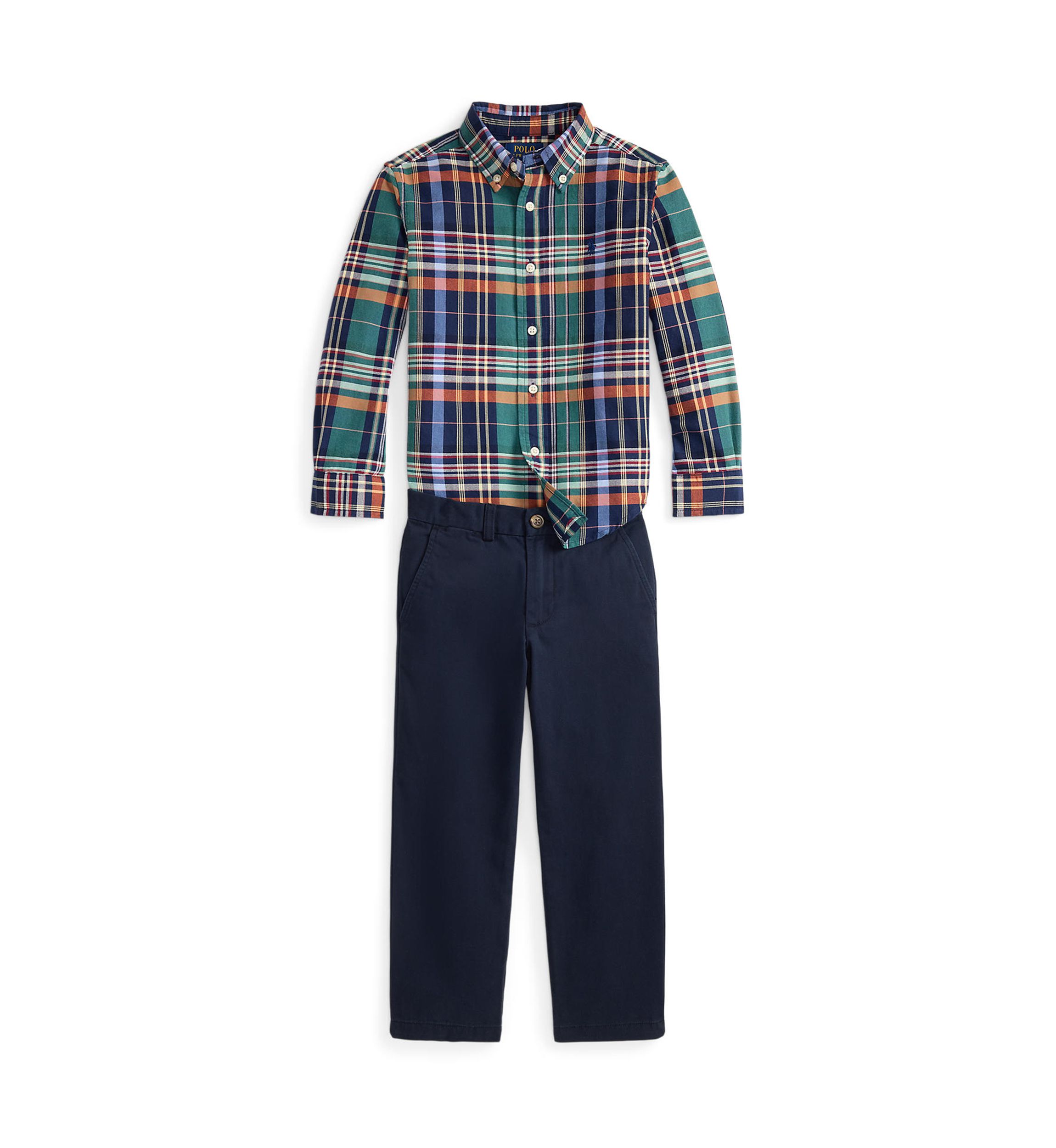 Boys 2-7 Plaid Cotton Shirt & Chino Pant Set